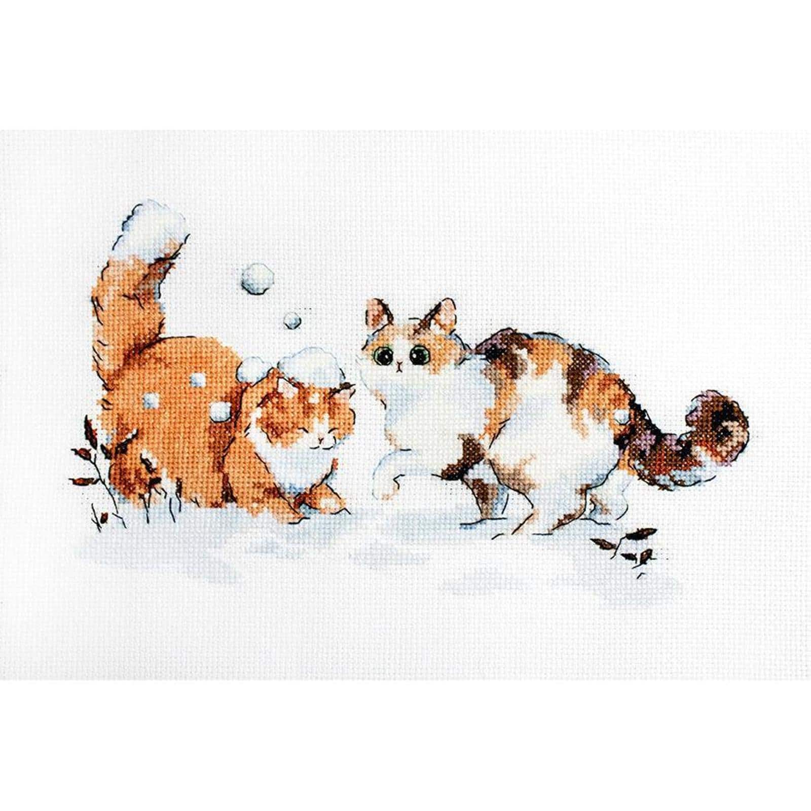 LetiStitch Winter Kitties Counted Cross Stitch Kit