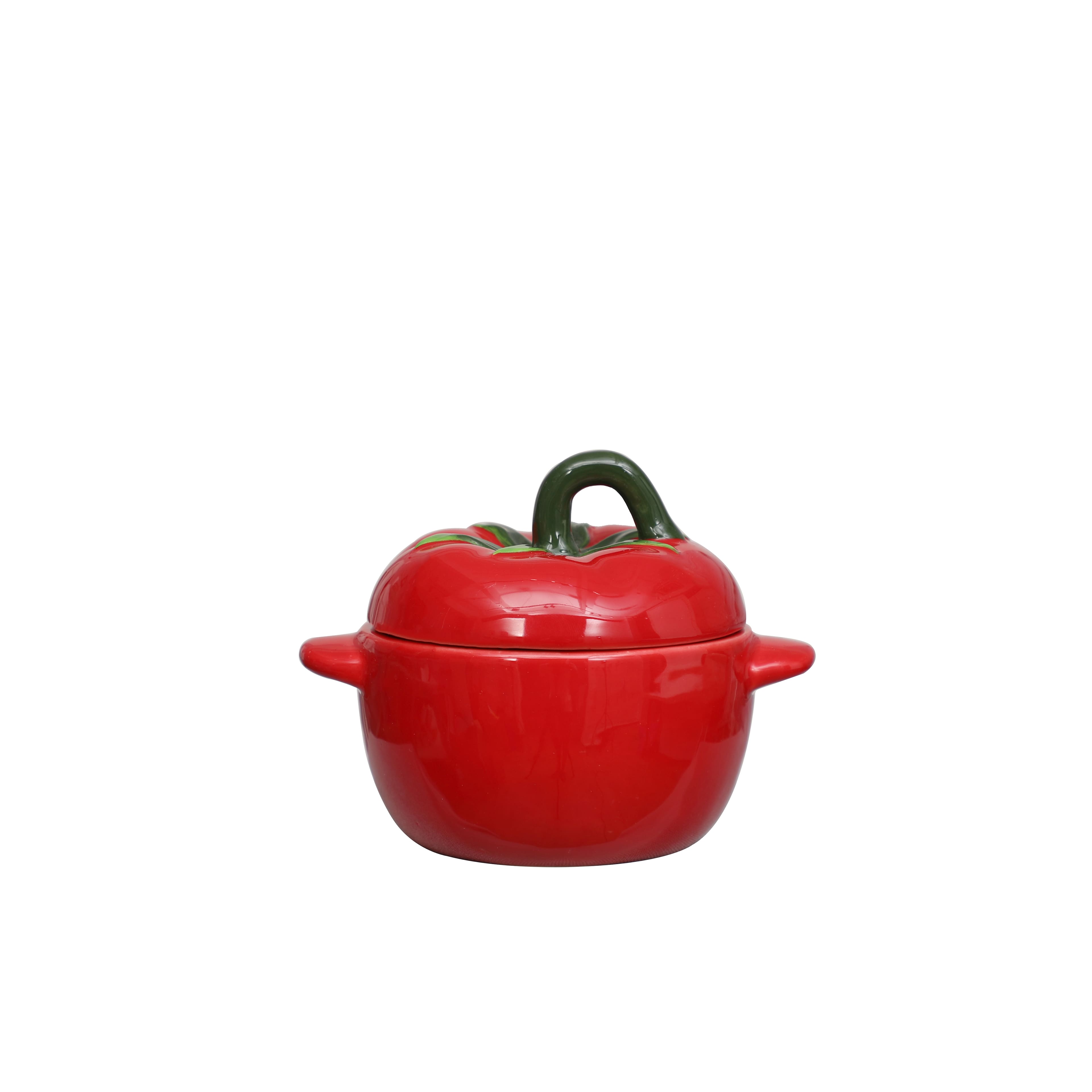 6&#x22; Tomato Ceramic Food Container with Lid by Ashland&#xAE;