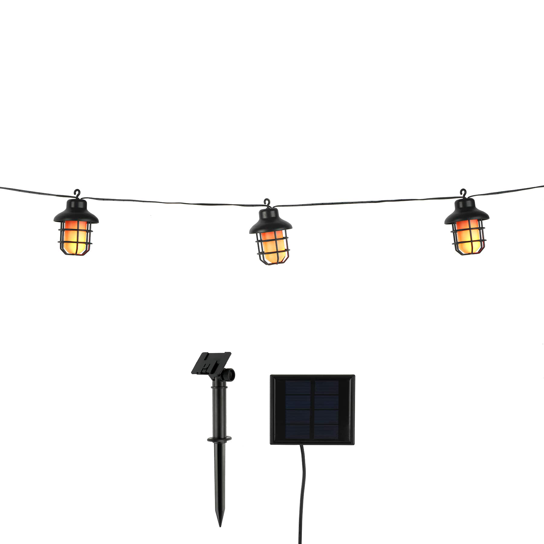 10ct. Orange Flickering LED Solar String Lights by Ashland&#xAE;