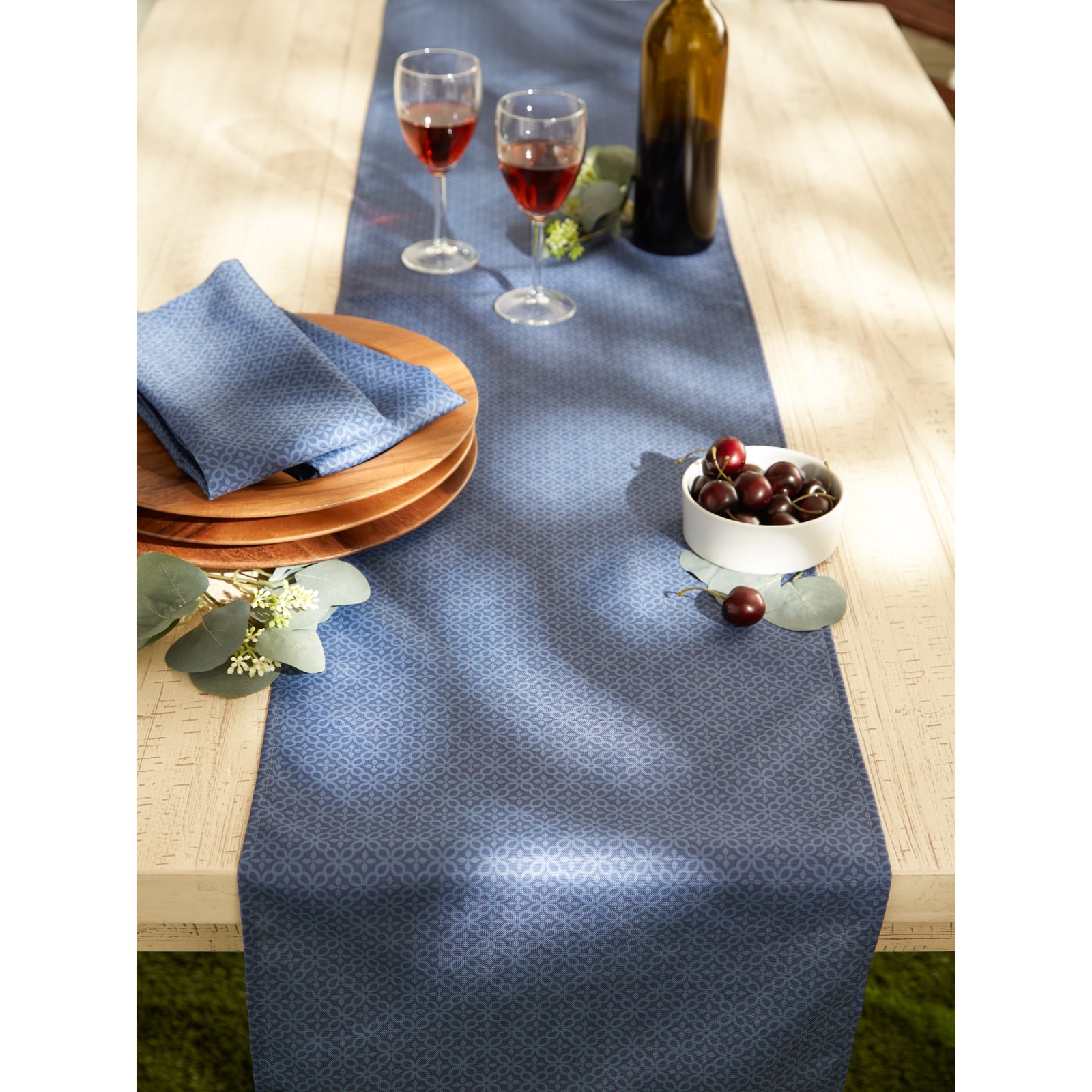DII® 72" Tonal Lattice Print Outdoor Table Runner
