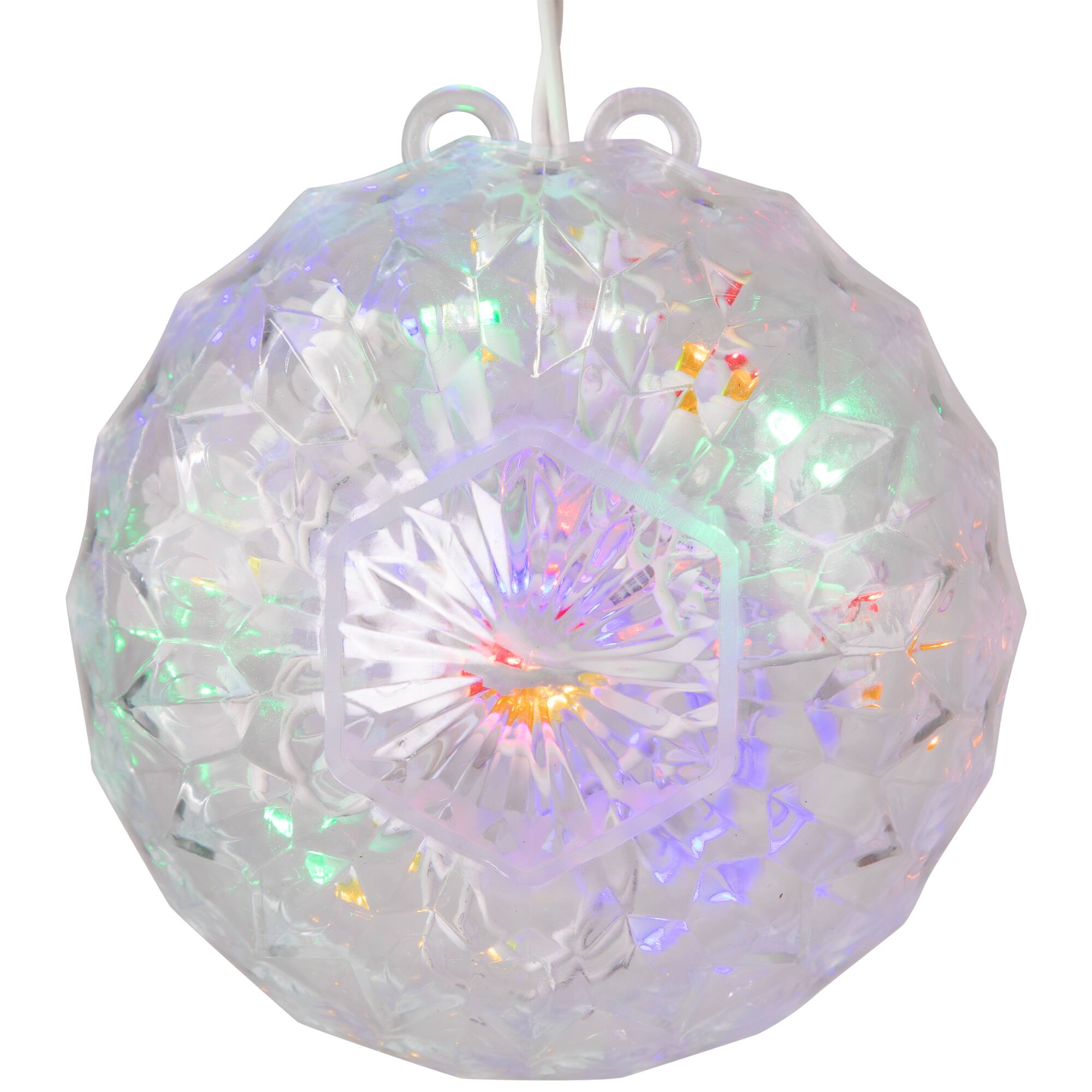 6" MultiColor LED Hanging Crystal Sphere Outdoor Decoration