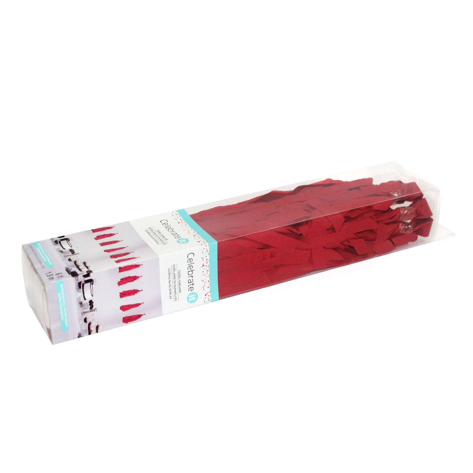 12 Pack: Red Tissue Tassel Garland by Celebrate It&#x2122;