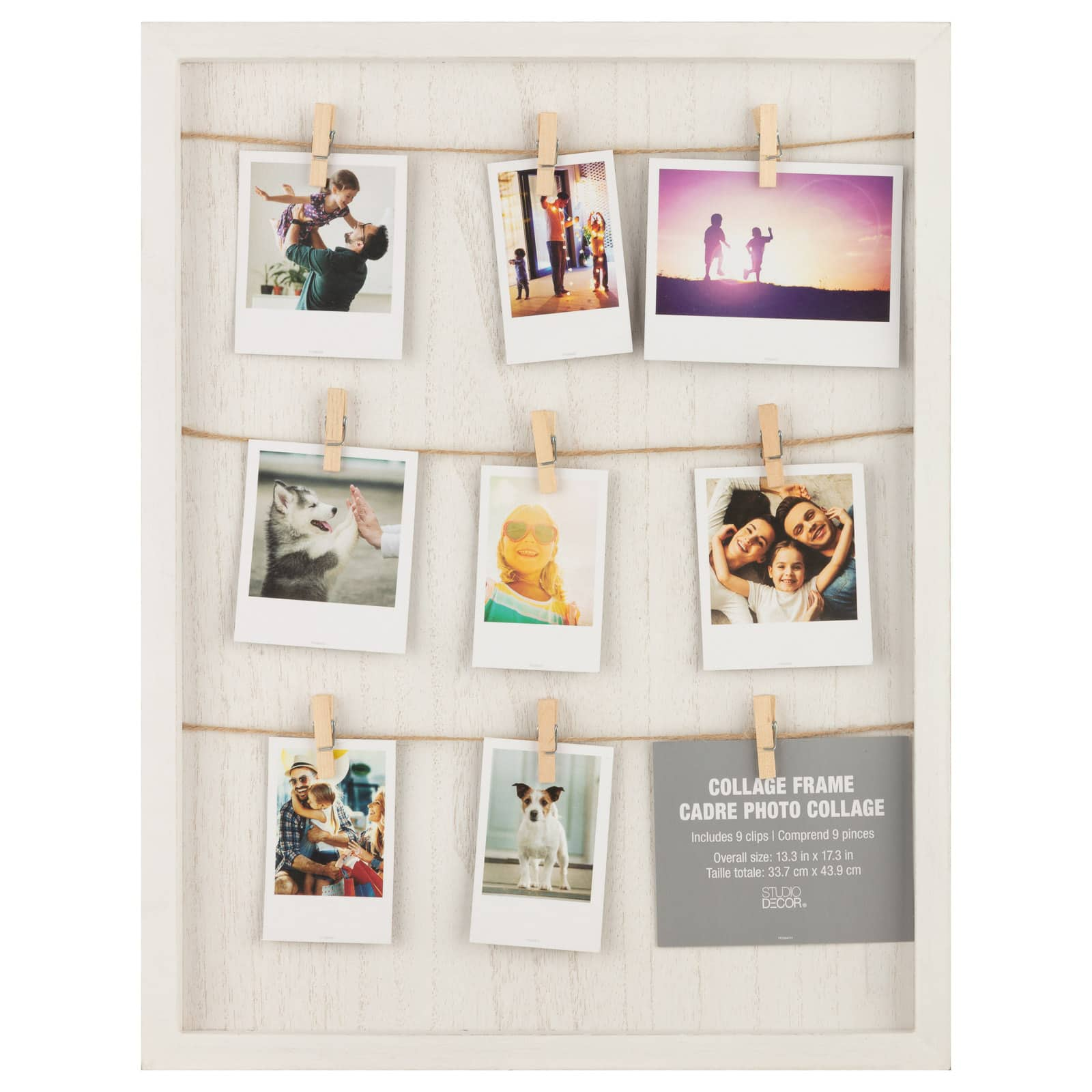 9 Opening White Board Frame with Clips by Studio D&#xE9;cor&#xAE;