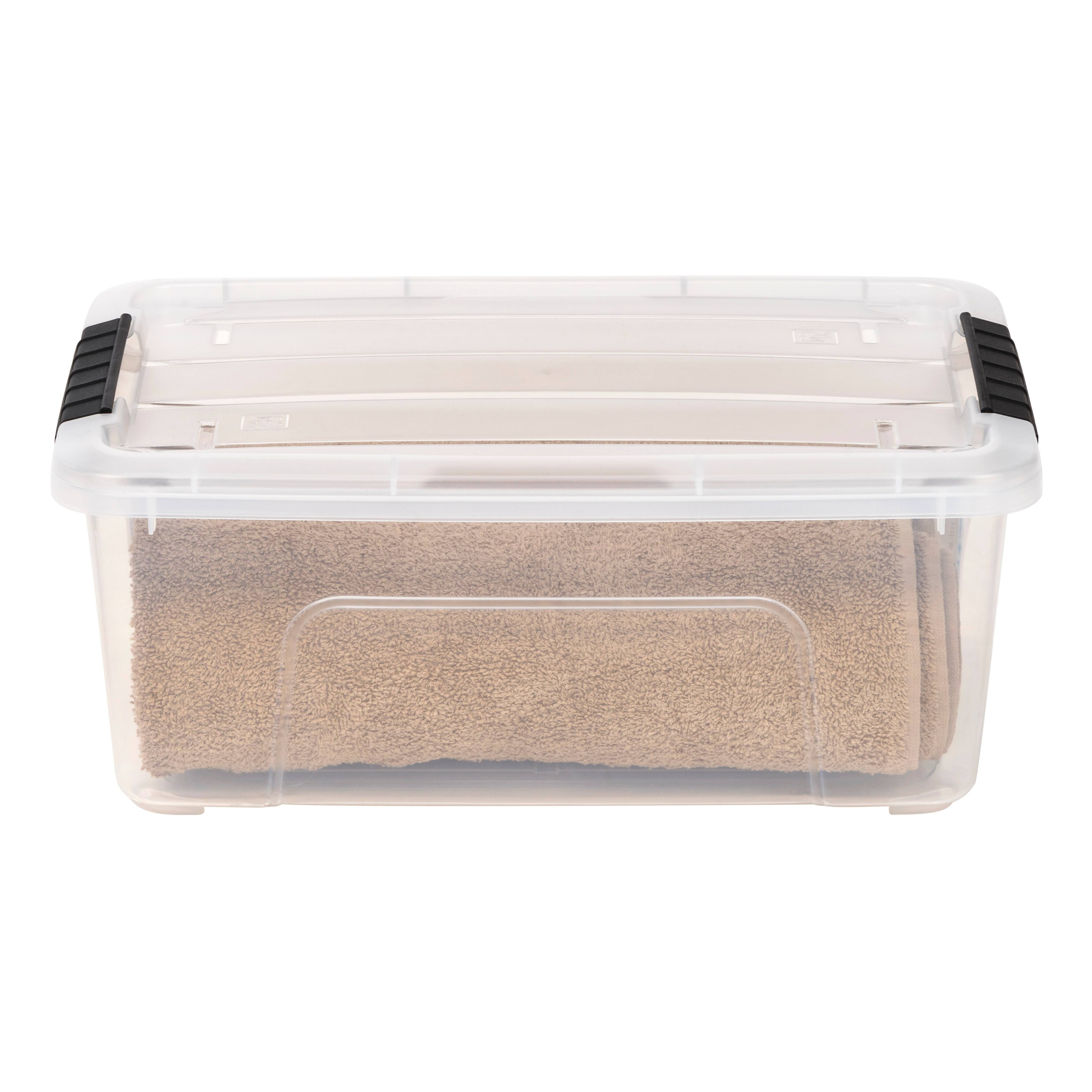 IRIS® 13.5qt. Buckled Clear Boxes with Clear Buckle Lids, 6ct.