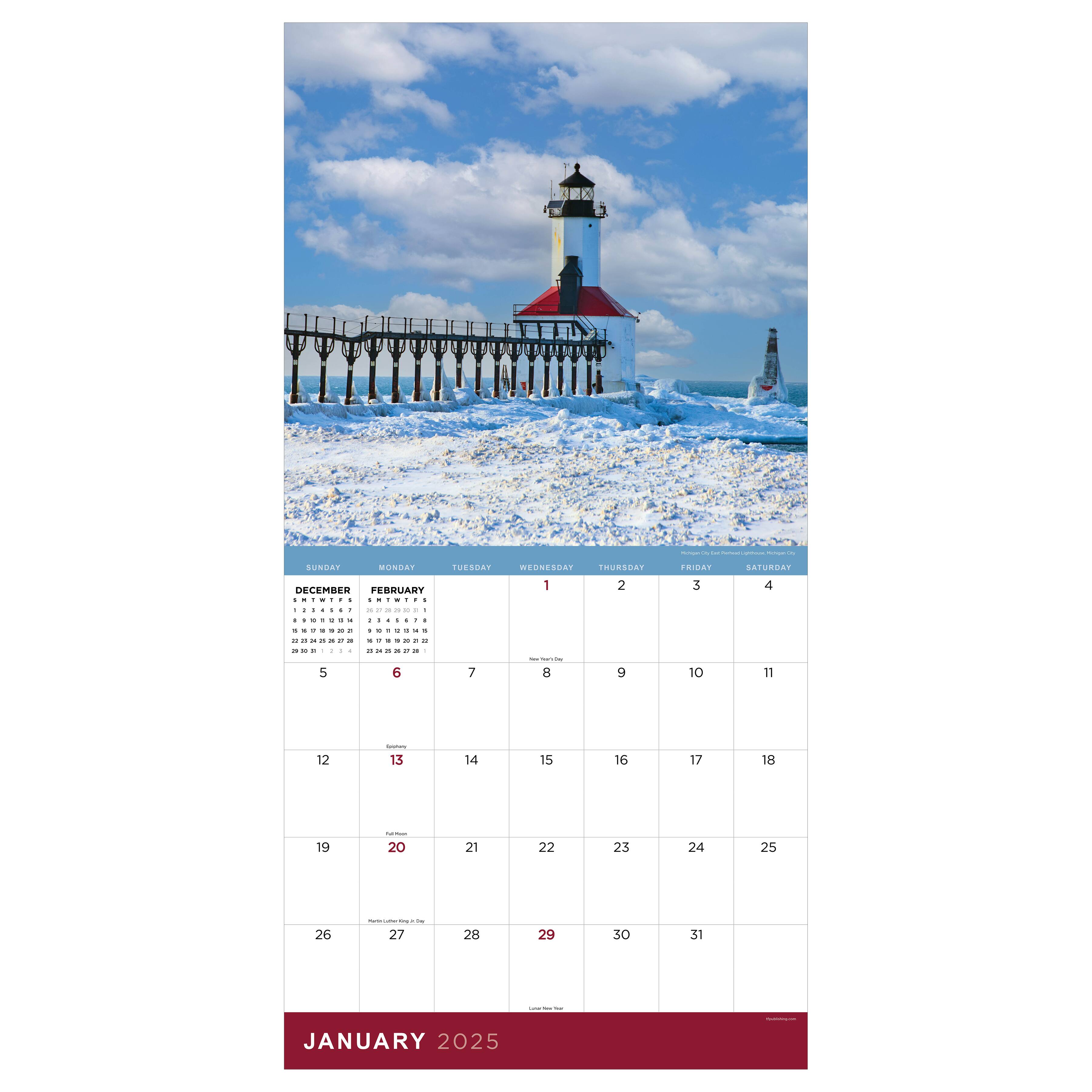 TF Publishing 2025 Indiana Wall Calendar
