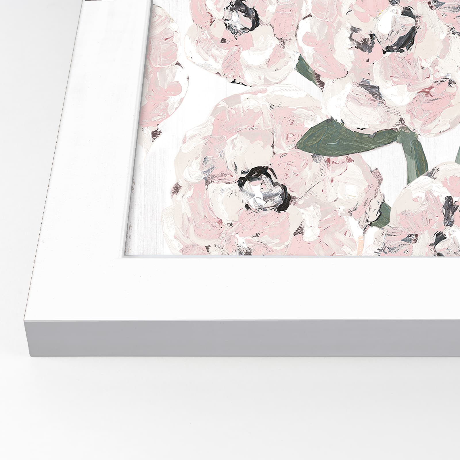 11" x 14" Farmhouse Floral Pattern White Framed Print Wall Art