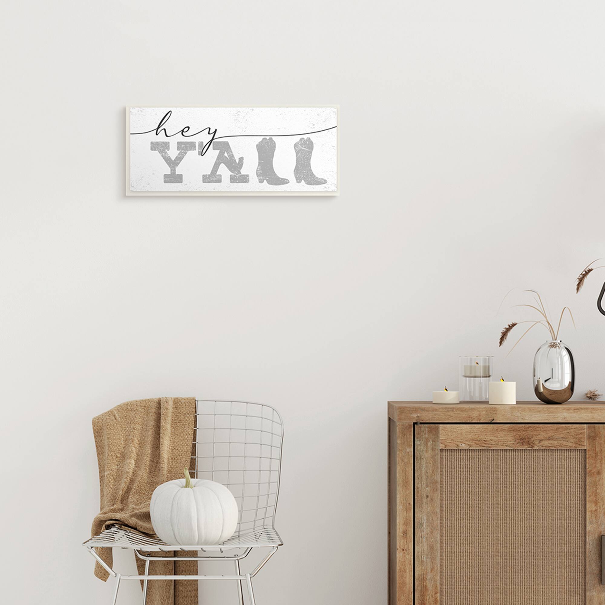 Stupell Industries Hey Y'all Western Wooden Wall Plaque