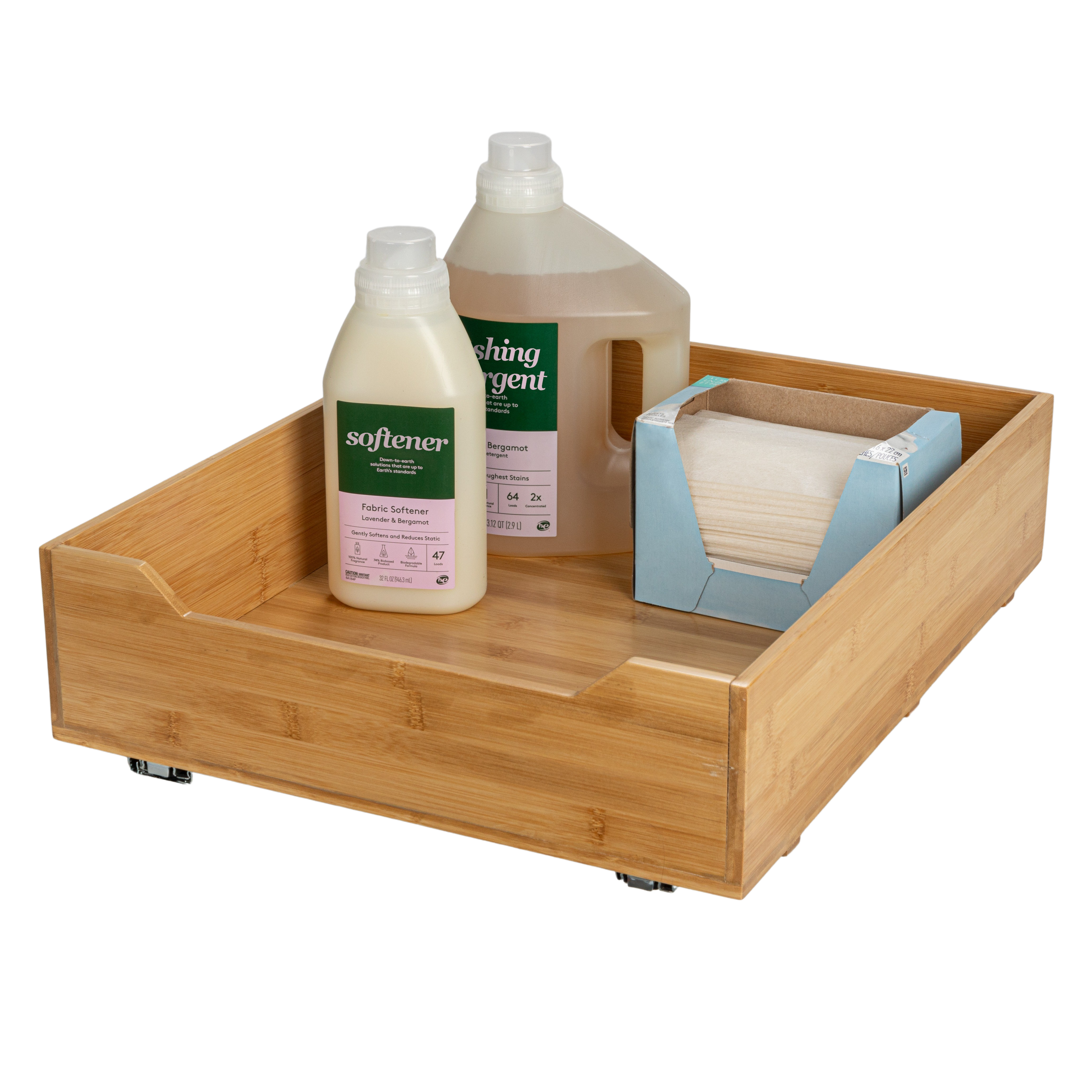 Household Essentials Glidez Bamboo & Steel Slide-Out Storage Organizer