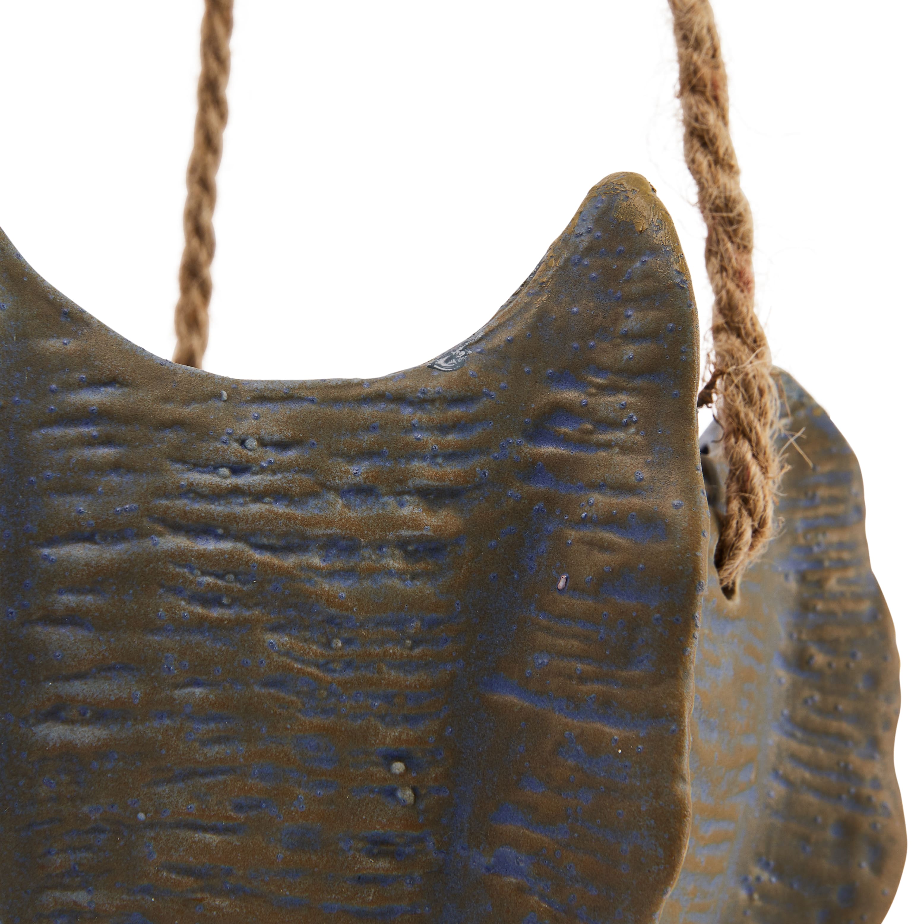 Hello Honey&#xAE; 6&#x22; Multicolor Hanging Stoneware Cactus Shaped Planter with Rope