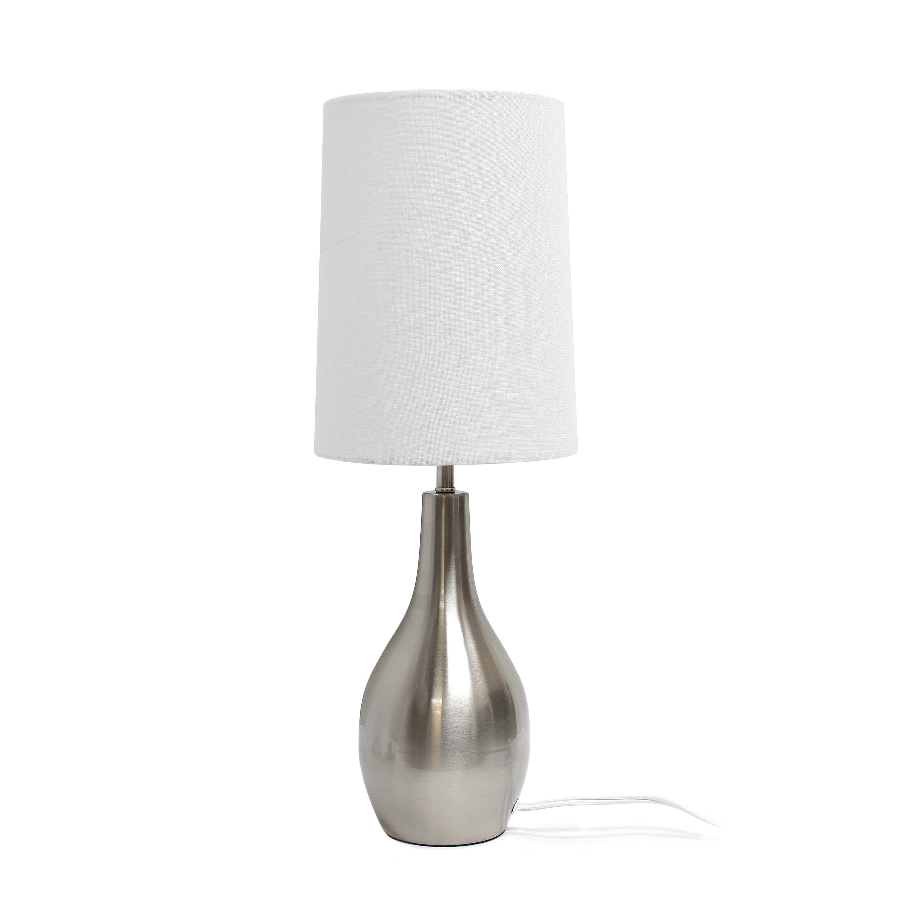 Simple Designs 19.5" Tear Drop Table Lamp with Fabric Drum Shade