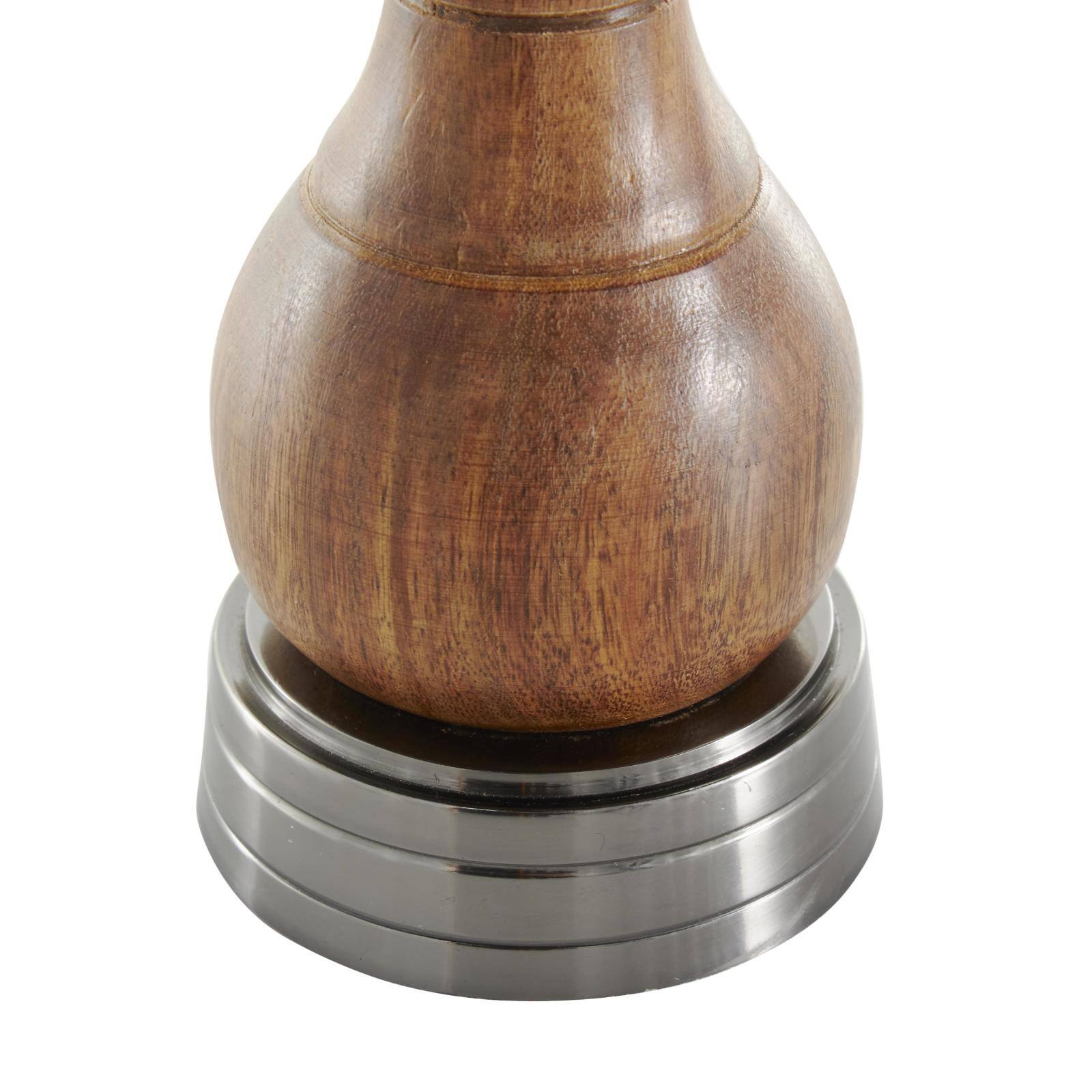 9" Dark Gray & Brown Aluminum & Mango Wood Chess Piece Sculpture Set