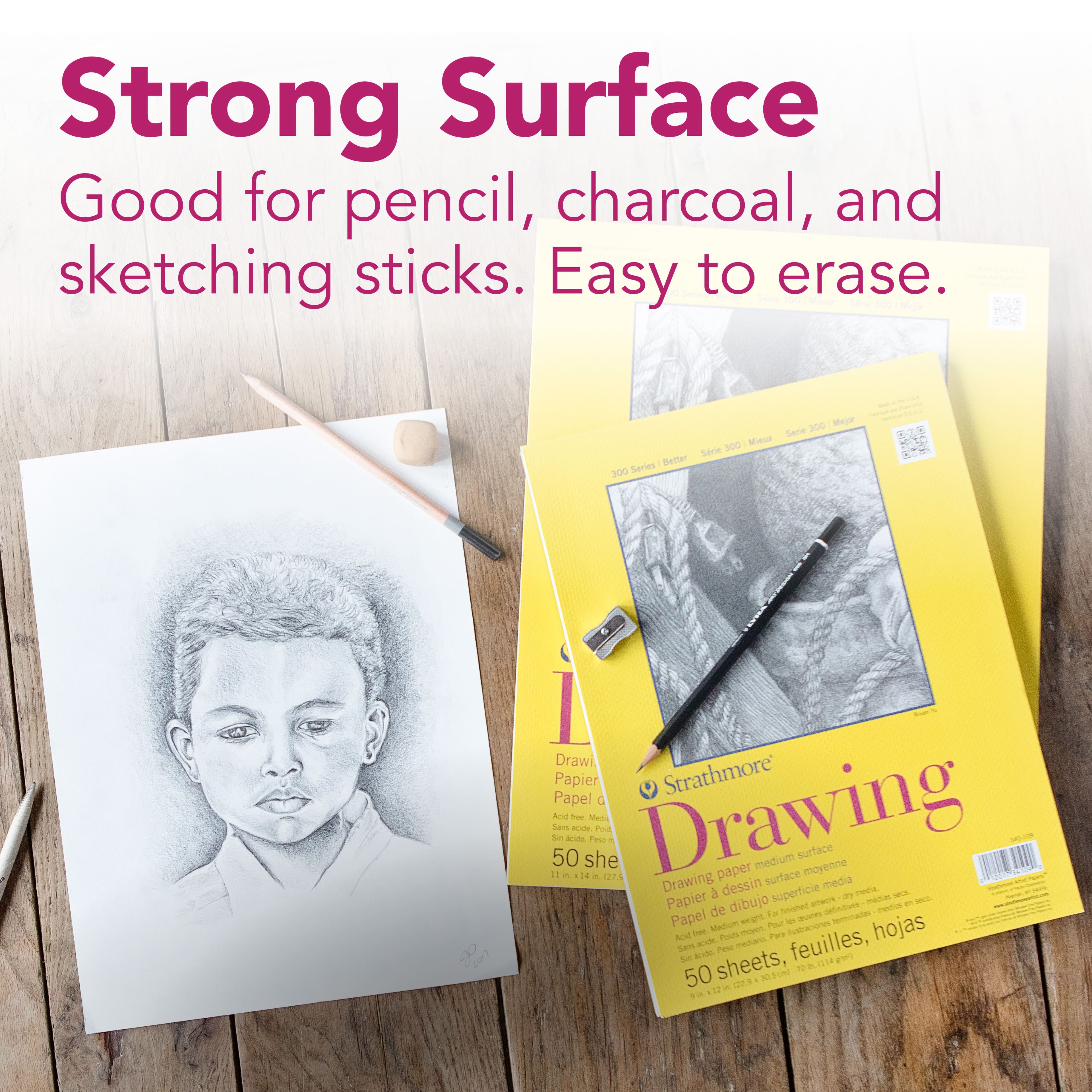 Strathmore® 300 Series Drawing Paper Pad, 22" x 30"