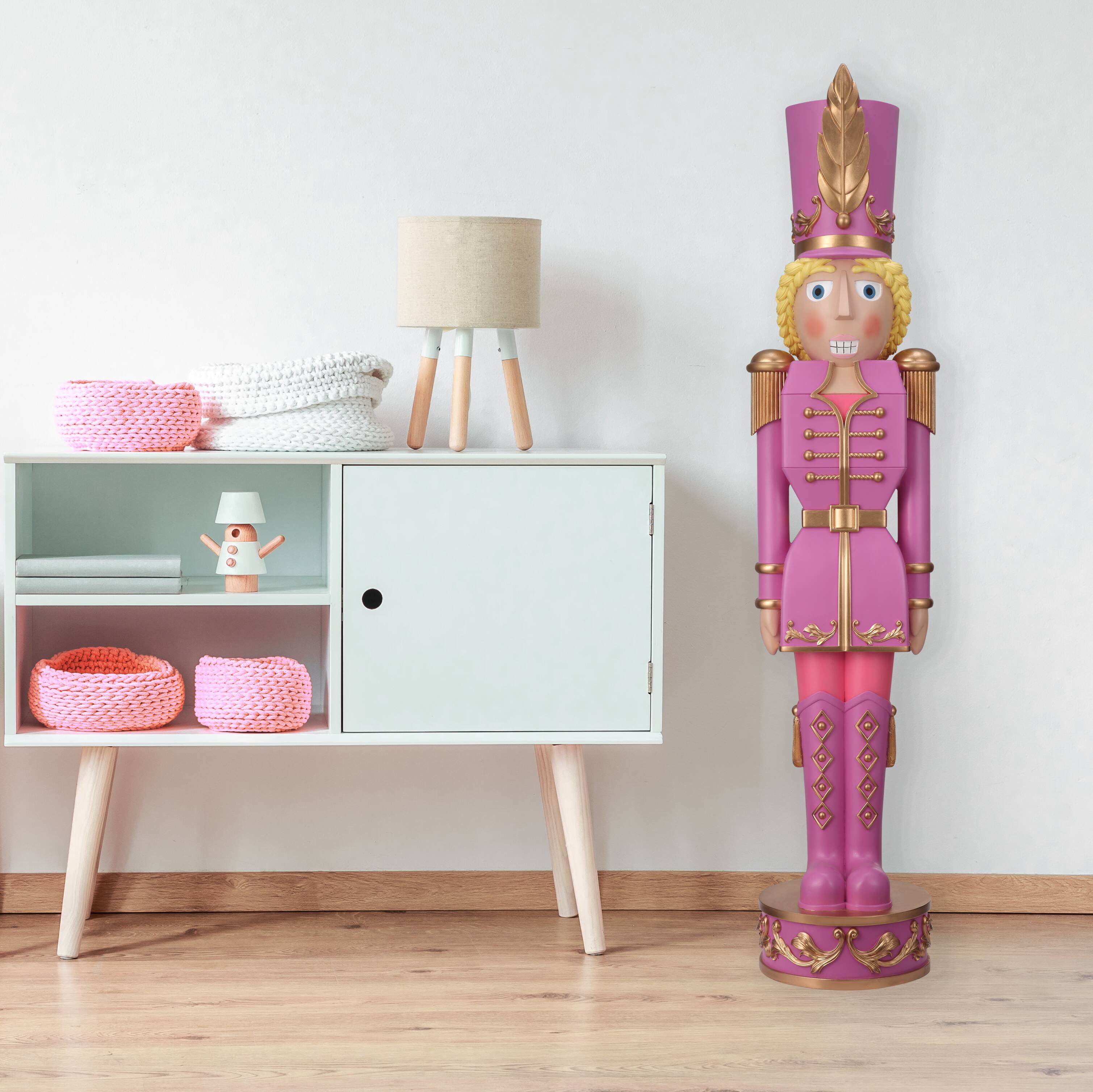 Haute Decor 48&#x22; Purple &#x26; Gold Decorative Christmas Nutcracker