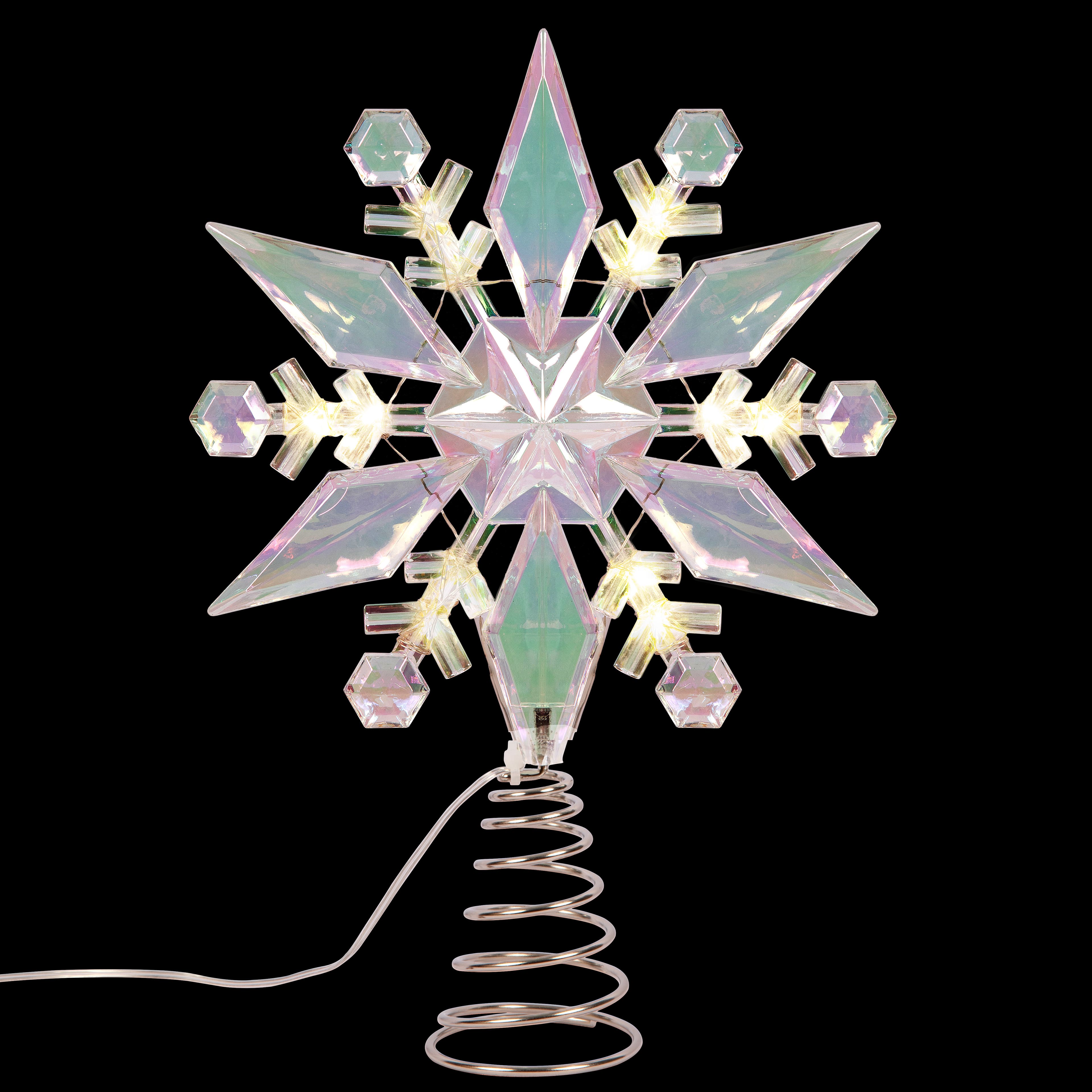 12ct. Warm White LED Iridescent Snowflake Tree Topper by Ashland&#xAE;