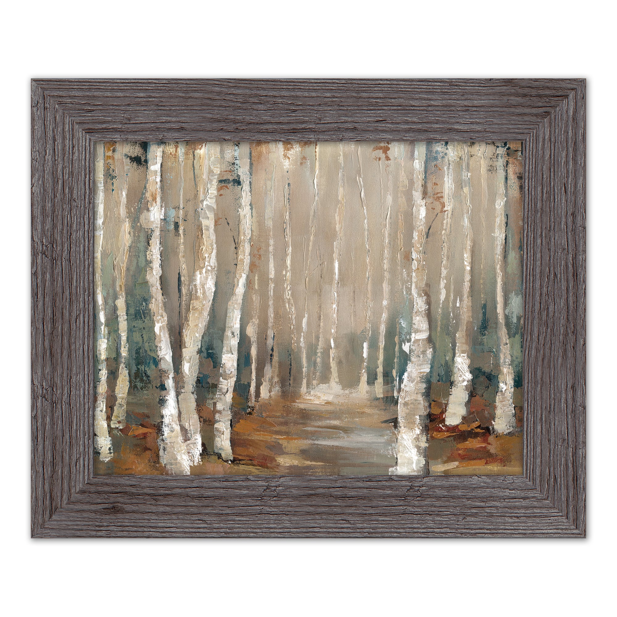 Birch Tree Landscape Western 14" x 11" Framed Print