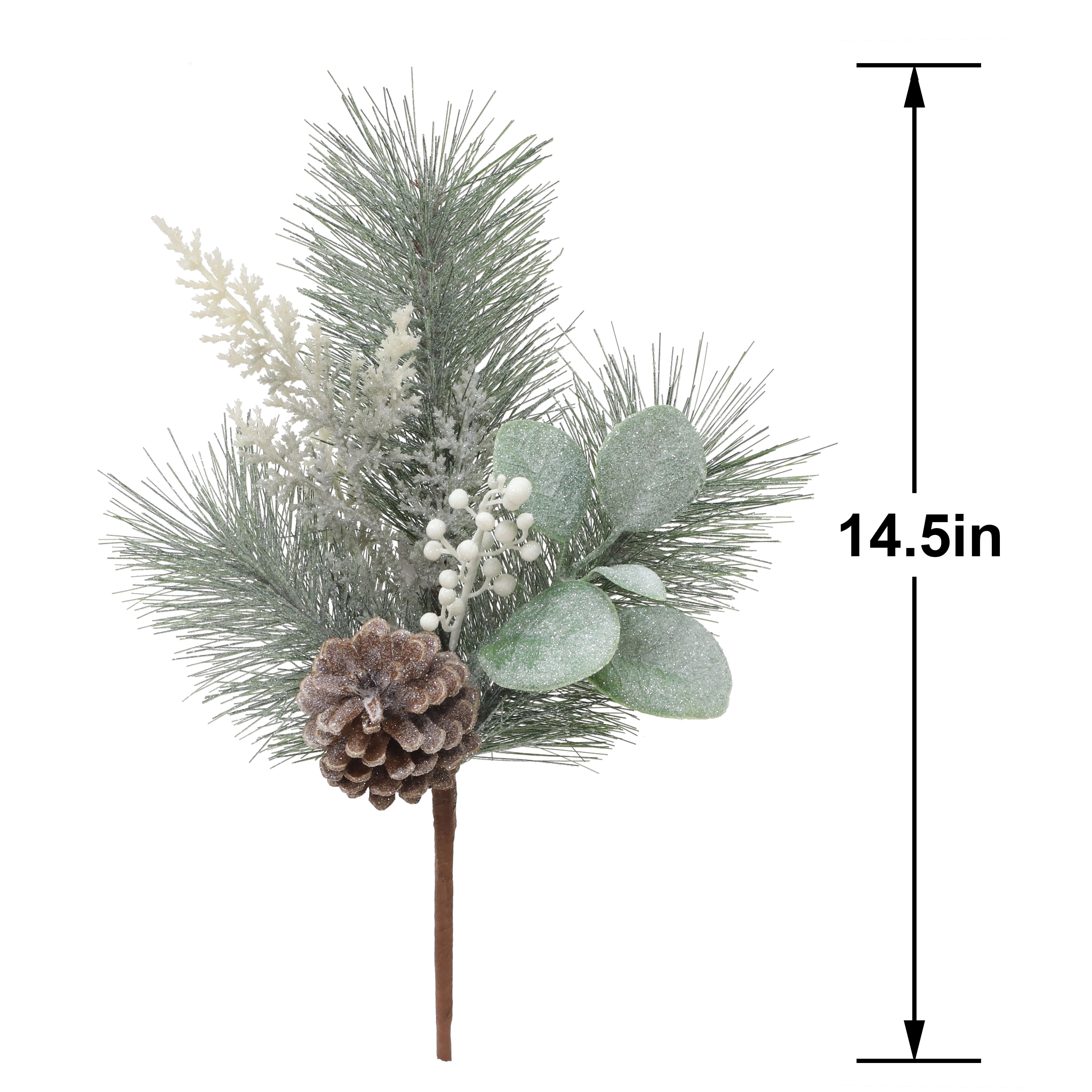 14.5&#x22; White Iced Pine, Eucalyptus &#x26; Berry Pick by Ashland&#xAE;