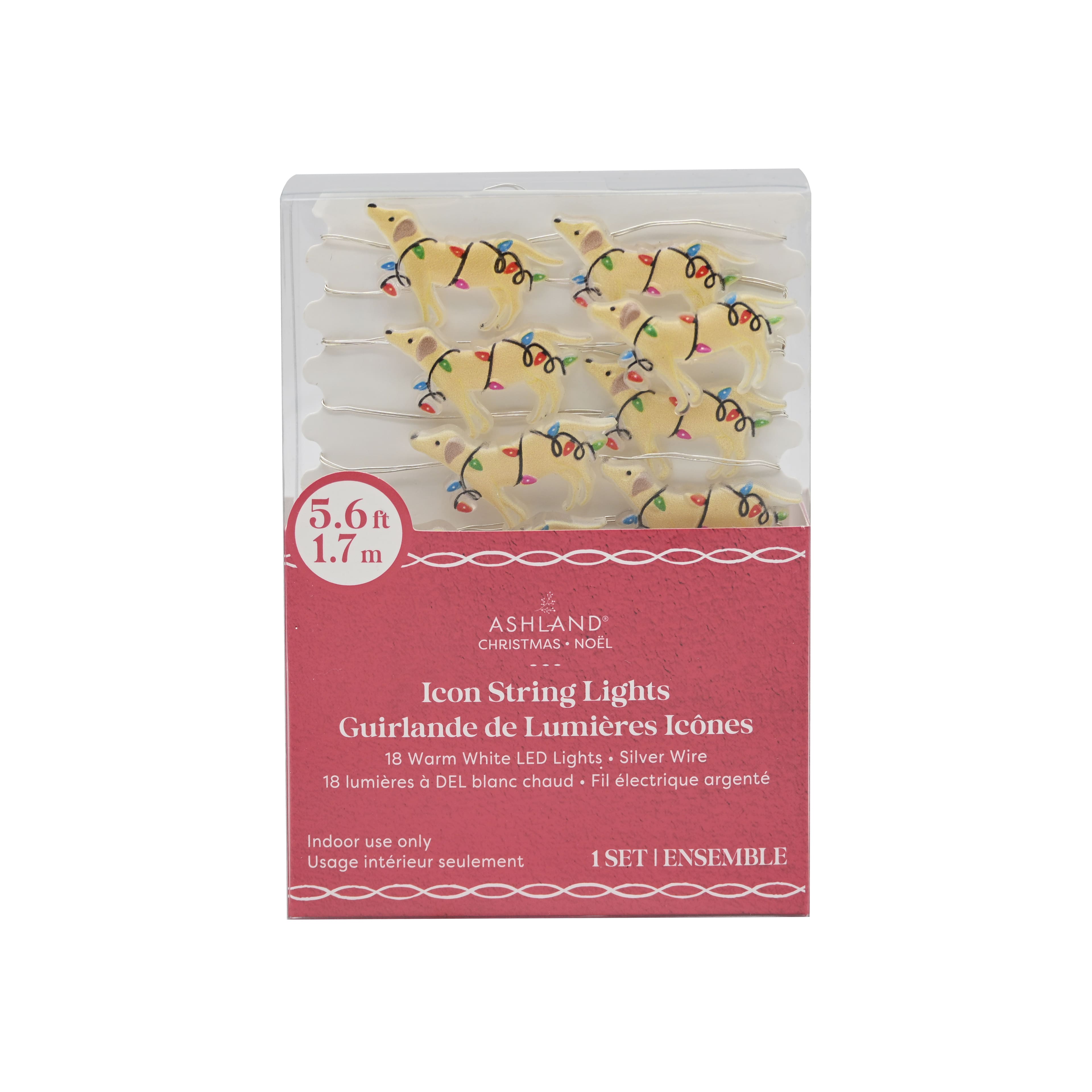 18ct. Warm White LED Tangled Dog String Lights on Silver Wire by Ashland®