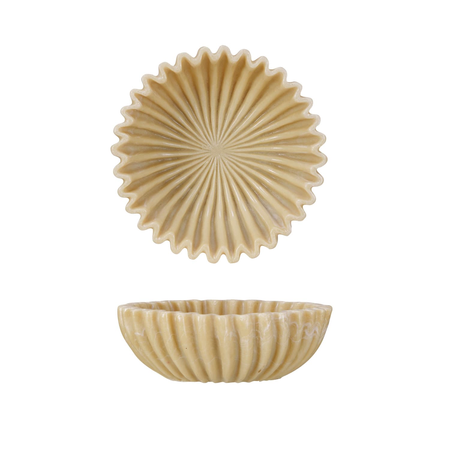 Hello Honey&#xAE; 8&#x22; Beige Decorative Pleated Bowl