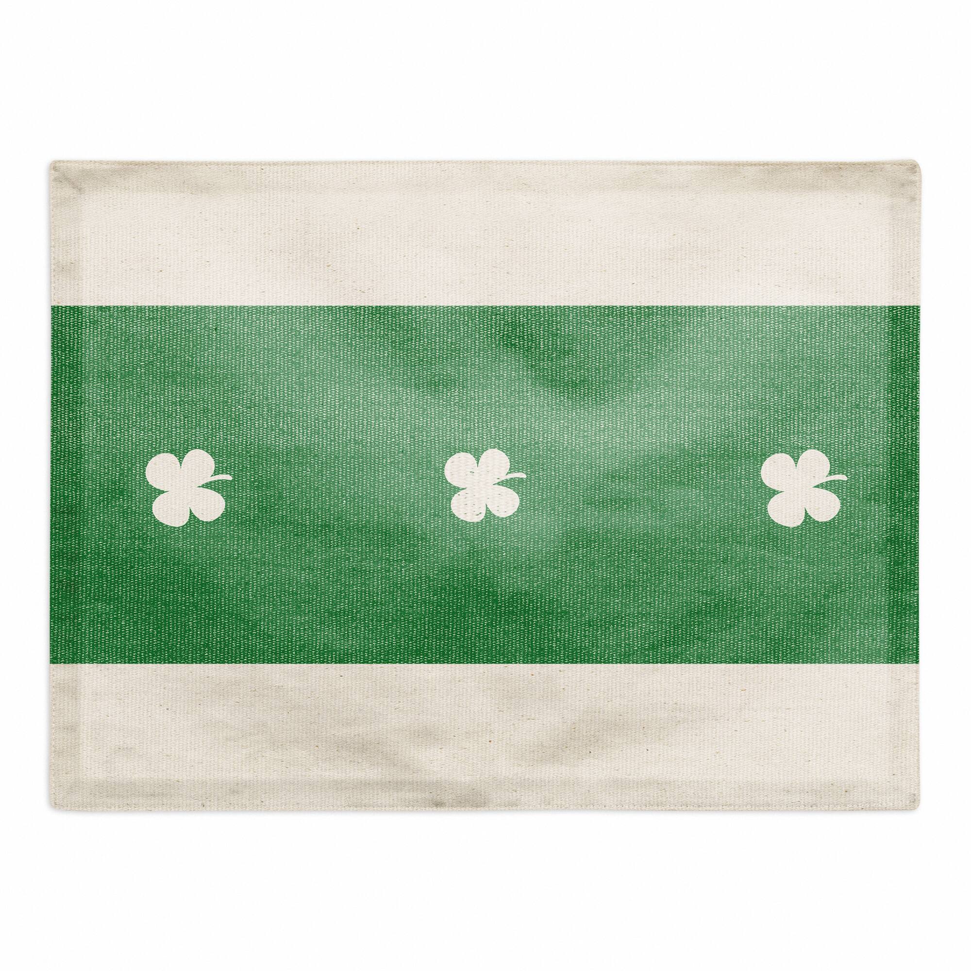 Clover Green Stripes Placemat 18" x 14" Cotton Twill Placemat