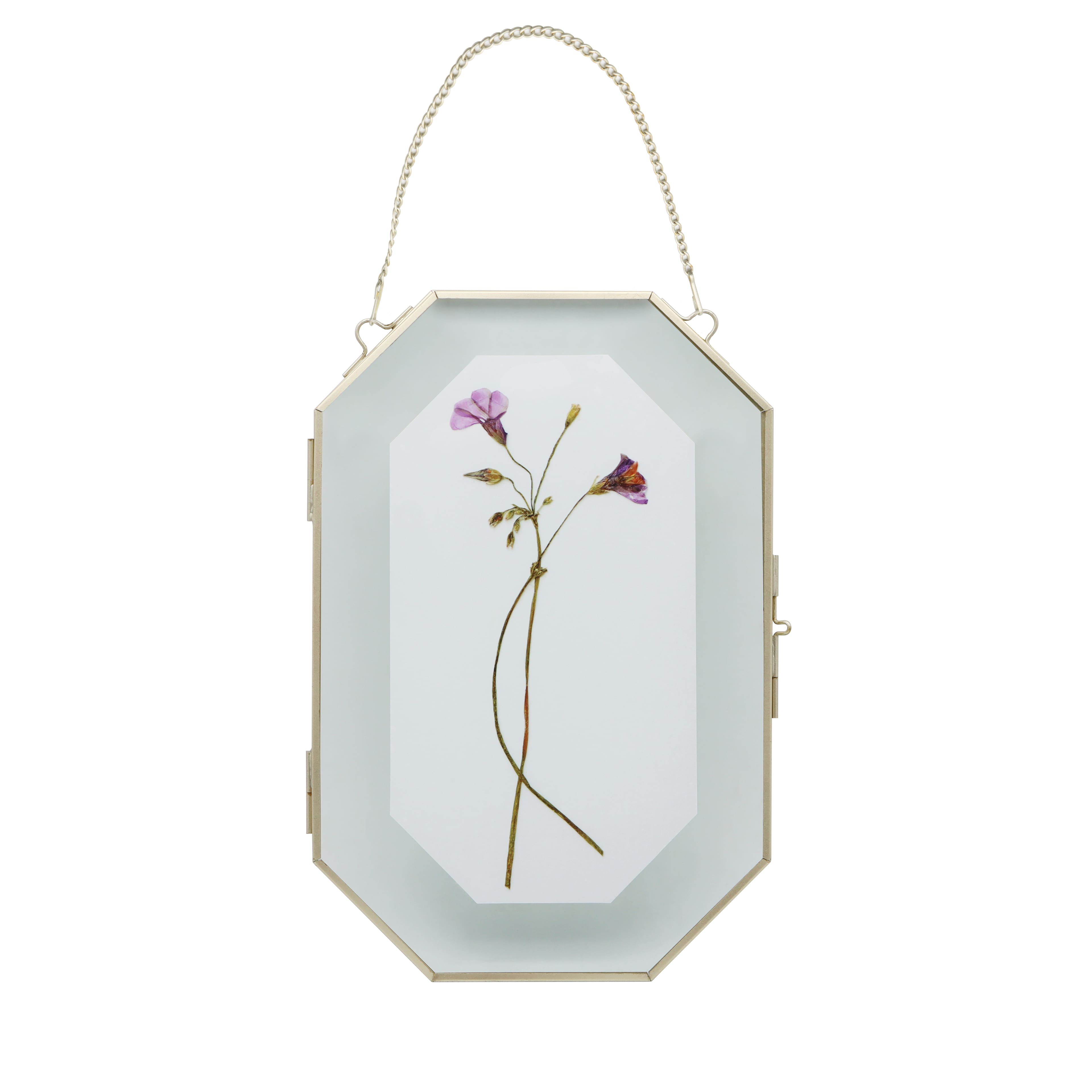 Large Gold Flowers Glass Octagon Frame Accent by Ashland&#xAE;
