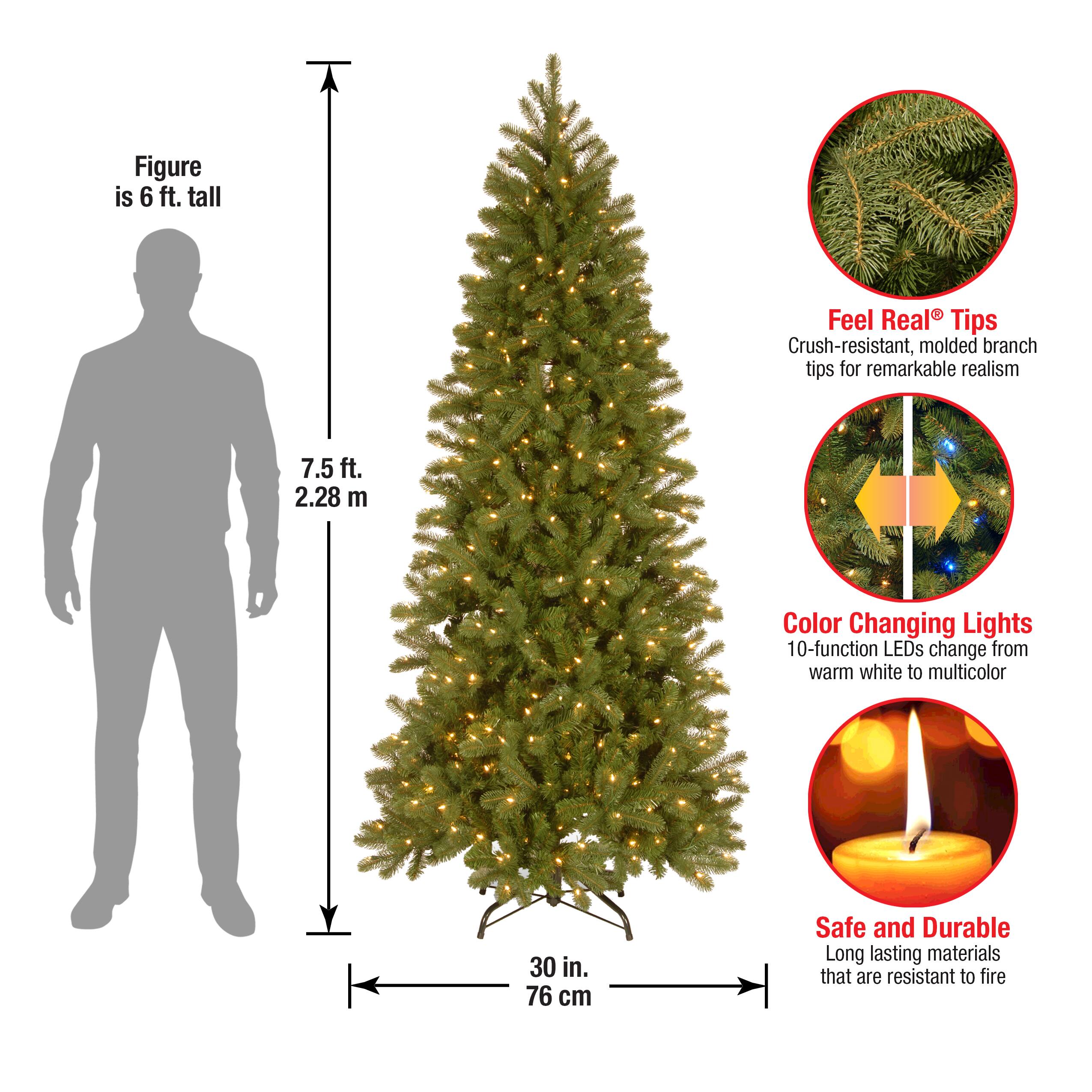 7ft. Pre-Lit Feel Real® Downswept Douglas® Fir Artificial Christmas Tree, 300 Dual Color® LED Lights