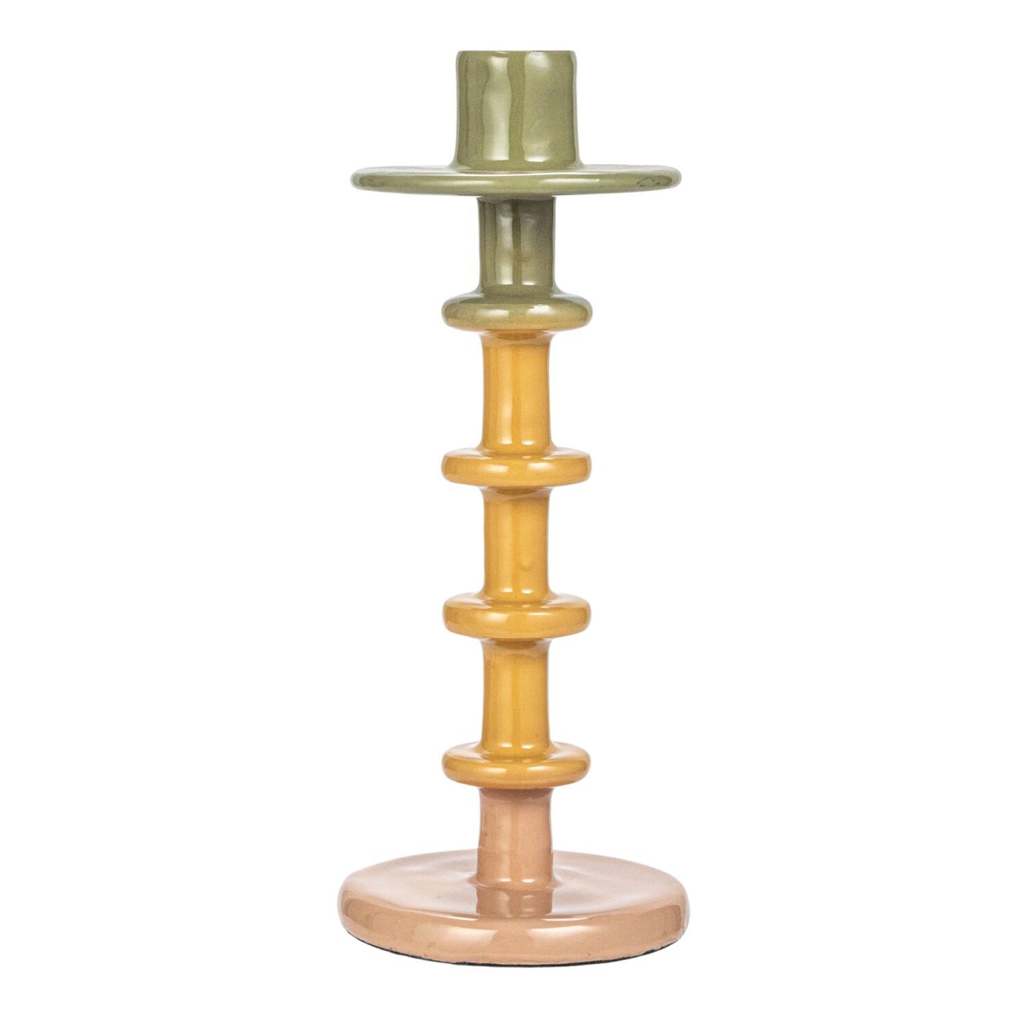 Hello Honey® 9" Enameled Decorative Metal Taper Candle Holder