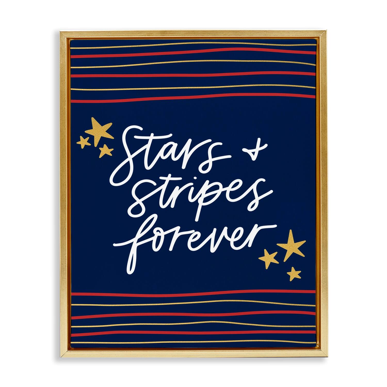 Stupell Industries Stars Stripes Forever Americana Independence Day Floater Framed Art