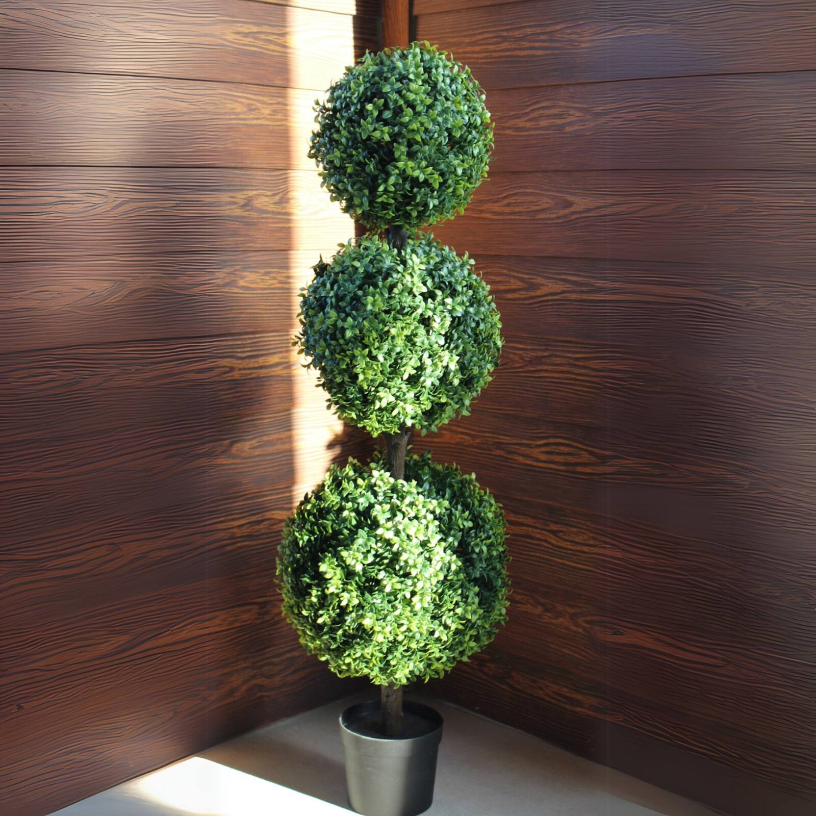 GreenSmart Dekor 4ft. Faux Boxwood Sphere Topiary Tree