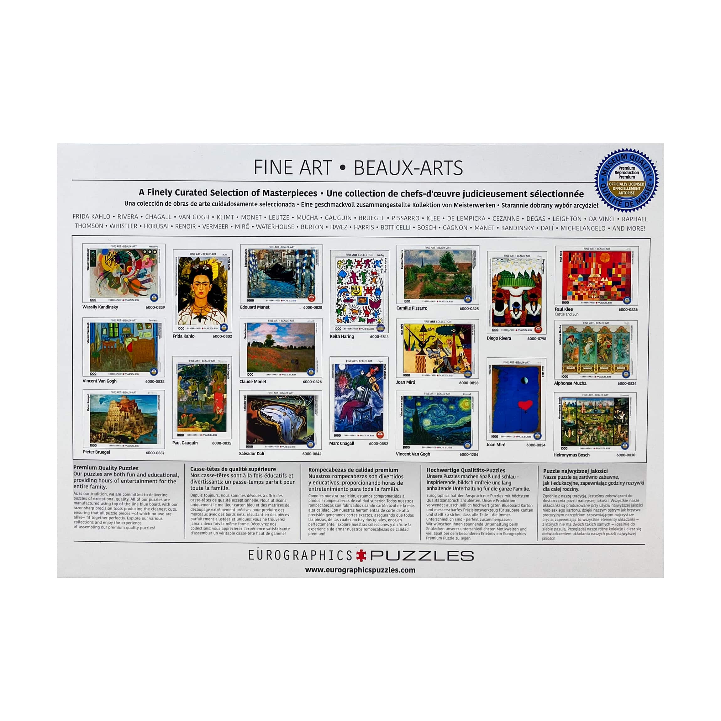 Fine Art Masterpieces: 1000 Pcs