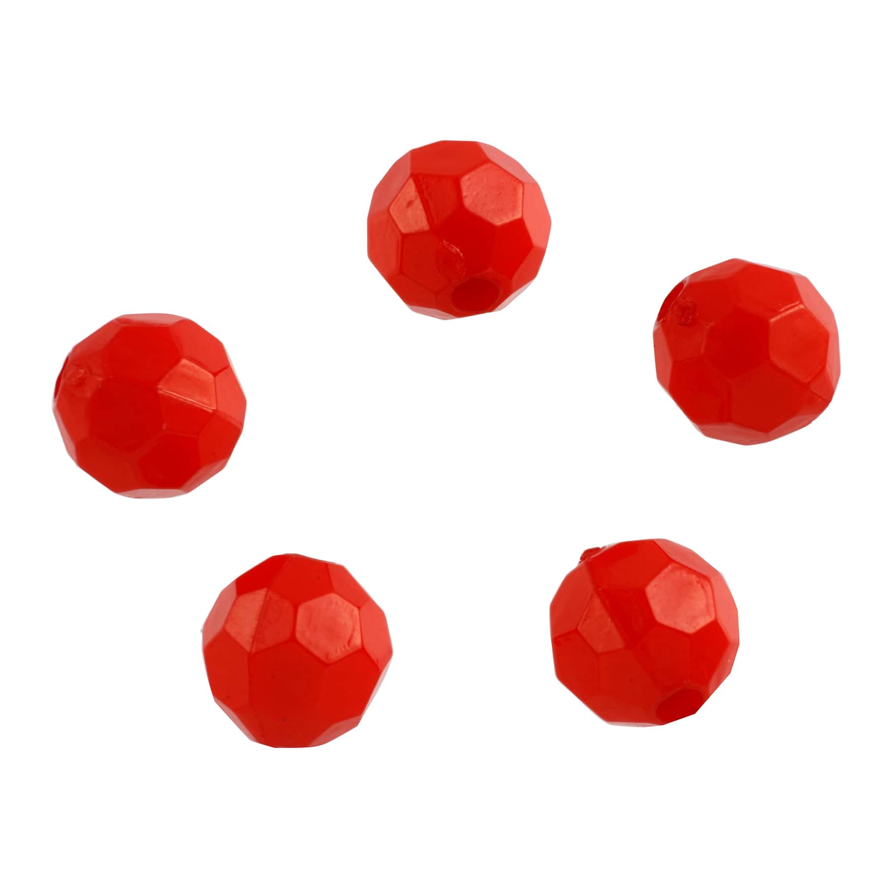  Tiny Red Beads for Jewelry Making - Plastic Faceted 4mm Round  Beads 0.5 lb Bulk : Arts, Crafts & Sewing