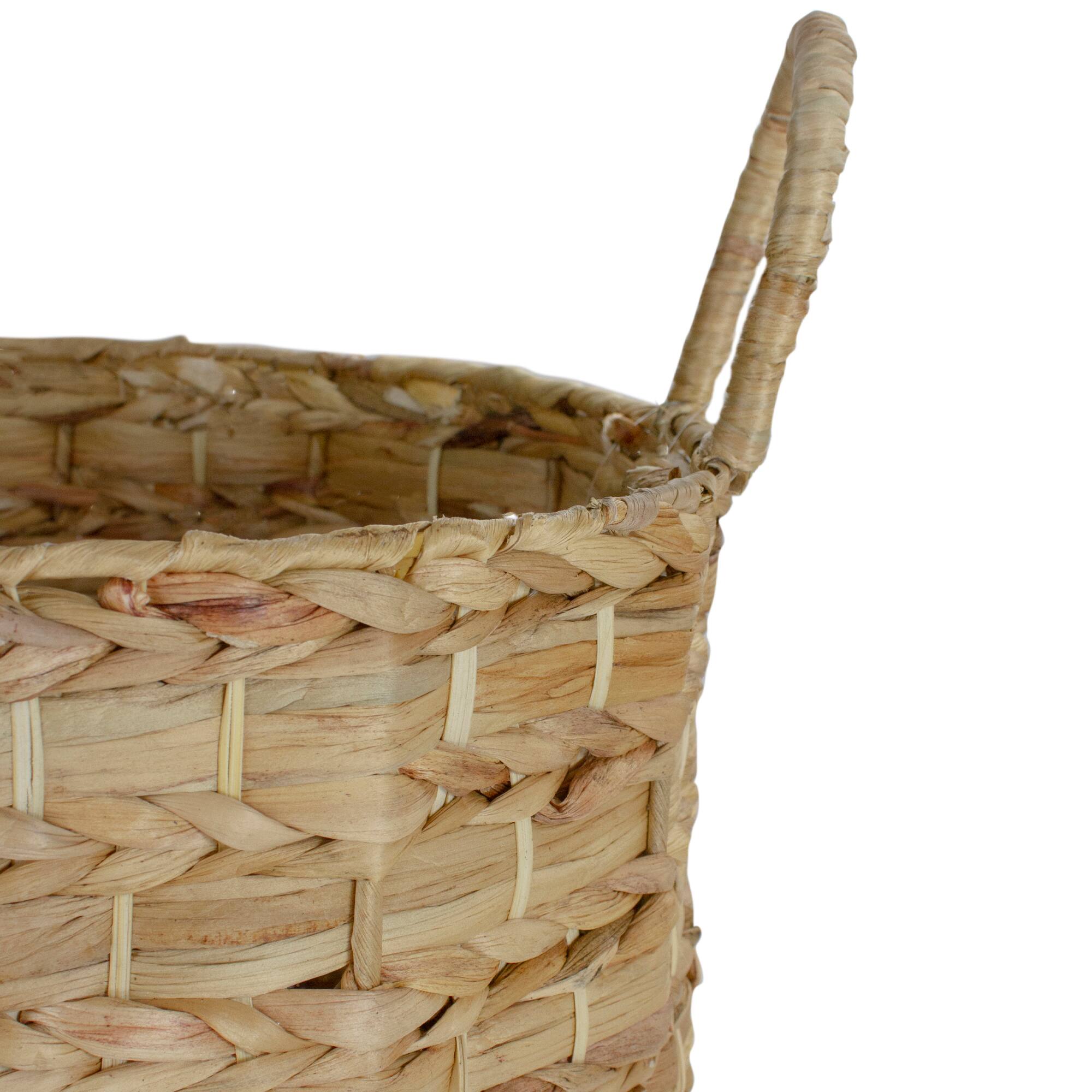 Round Natural Woven Water Hyacinth Storage Baskets, 3ct.