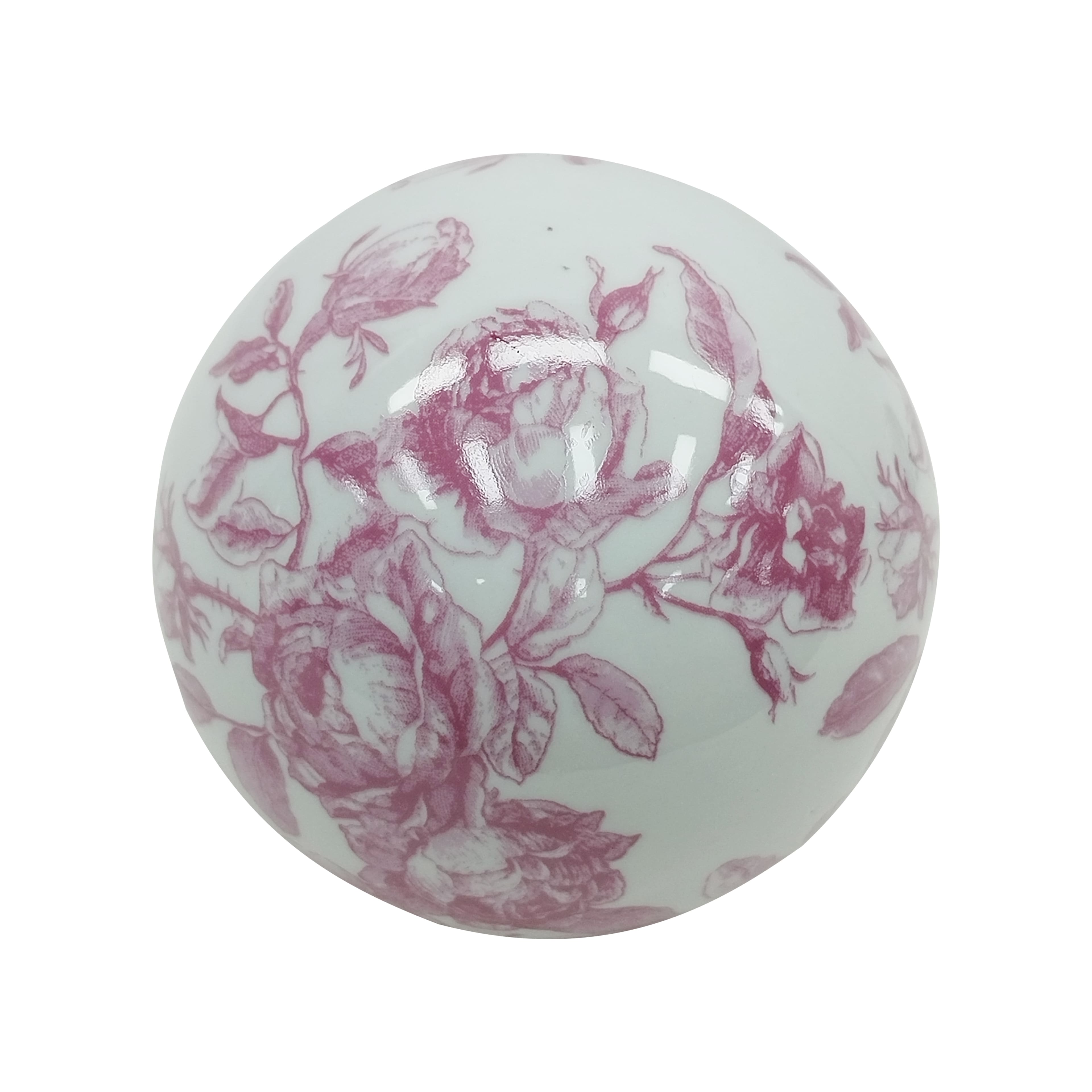 Assorted 4&#x22; Floral Porcelain Ball Tabletop D&#xE9;cor, 1pc. by Ashland&#xAE;