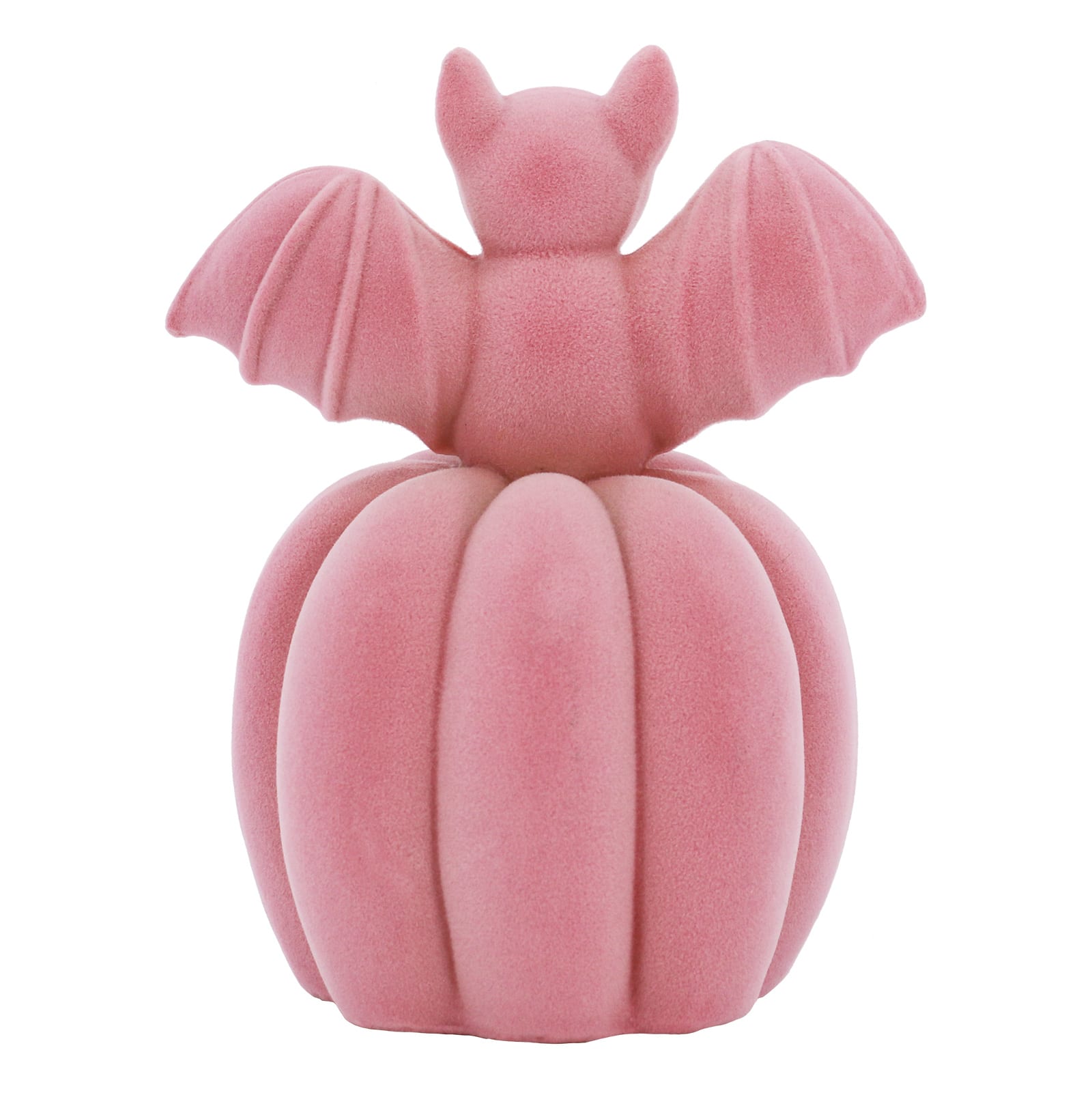 6.5&#x22; Flocked Bat on Jack-O&#x27;-Lantern Tabletop Accent by Ashland&#xAE;