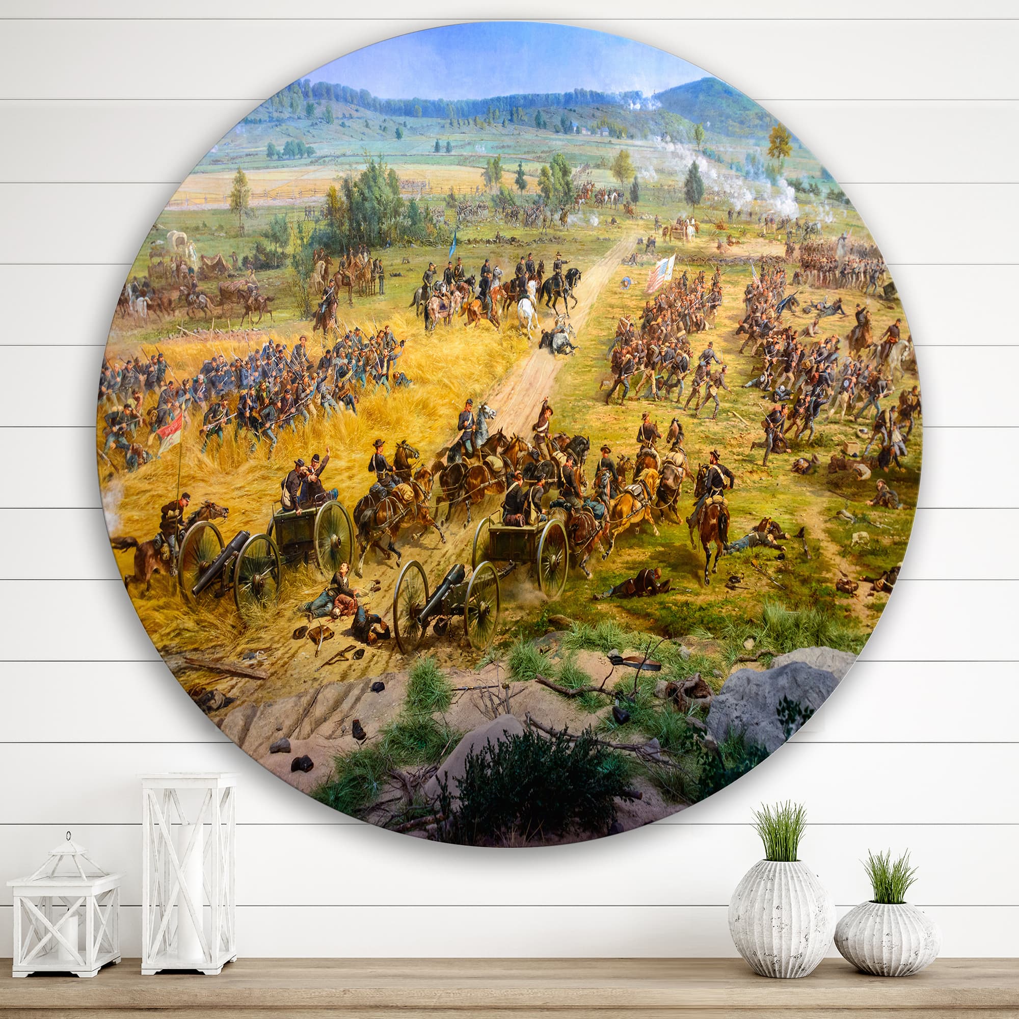 Designart - Gettysburg National Military Park - Vintage Metal Circle Wall Art