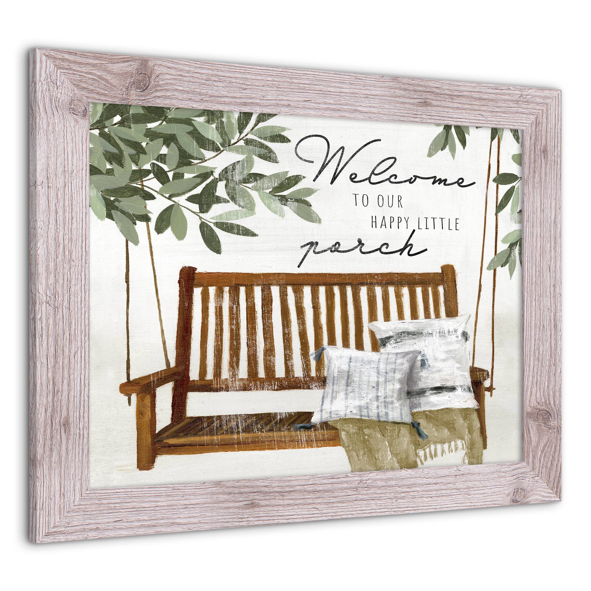 Welcome to Our Porch 16&#x22; x 20&#x22; Western White Framed Print