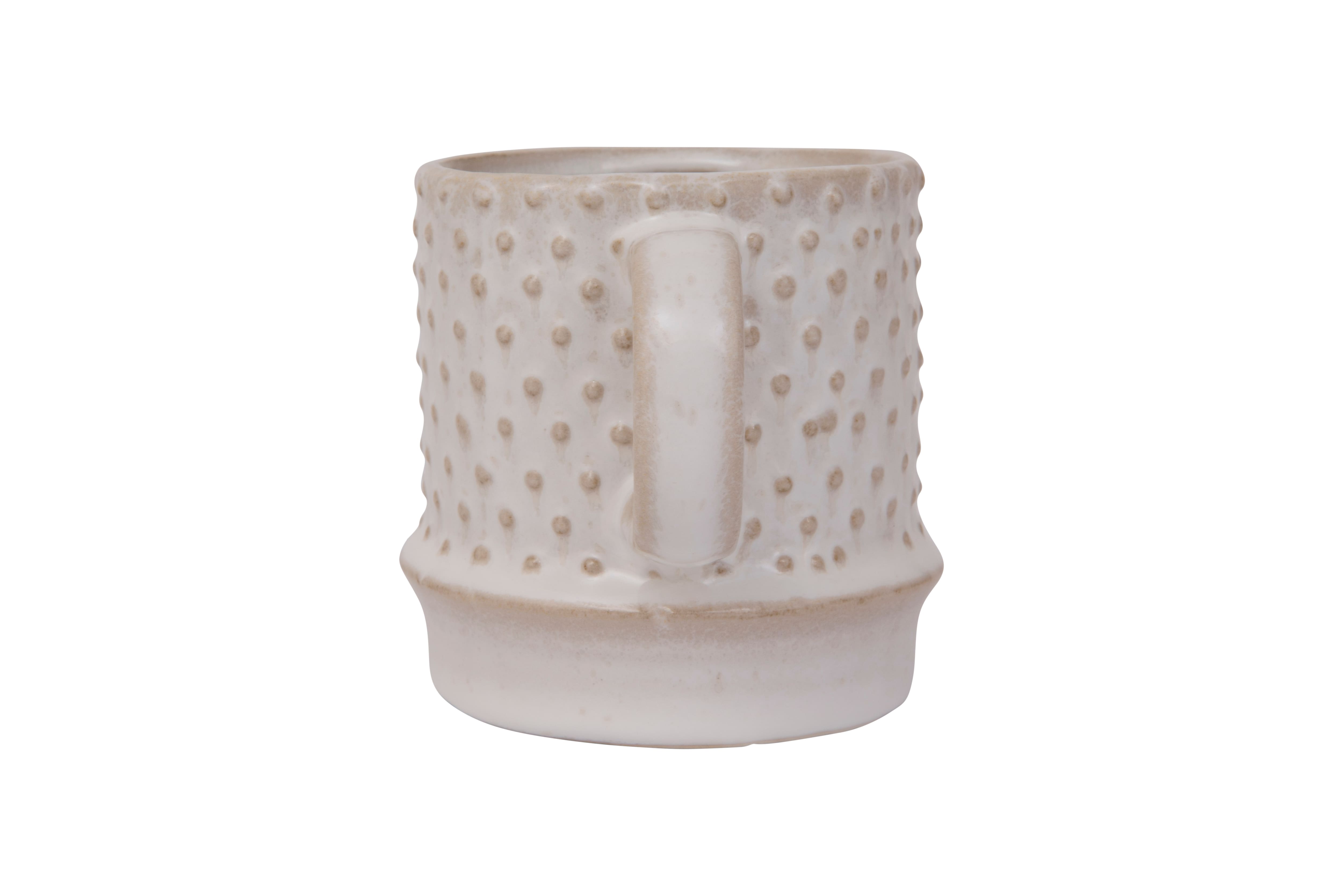 Hello Honey® White Hobnail Pattern Stoneware Mug Set