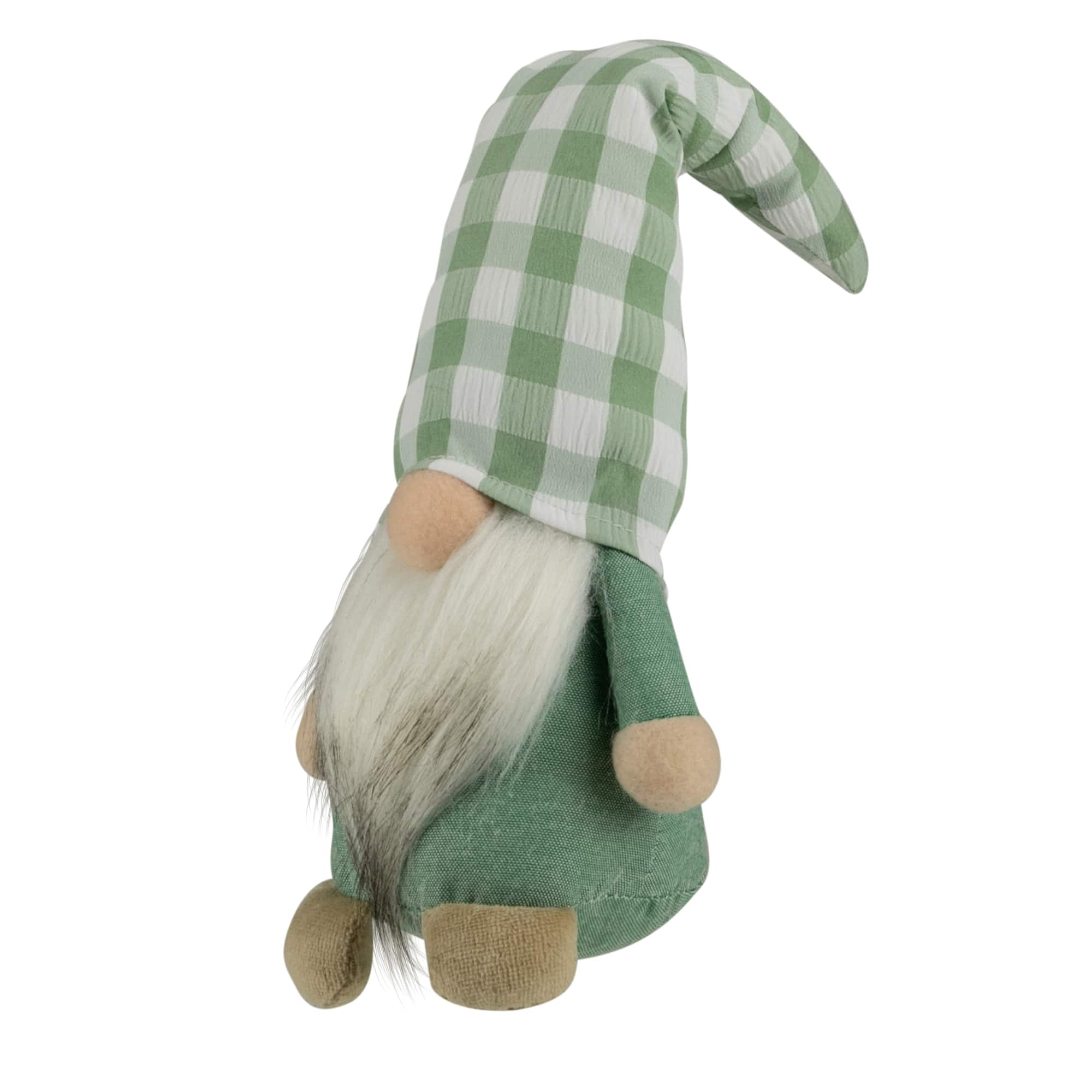 12&#x22; Spring Gnome with Green Plaid Hat