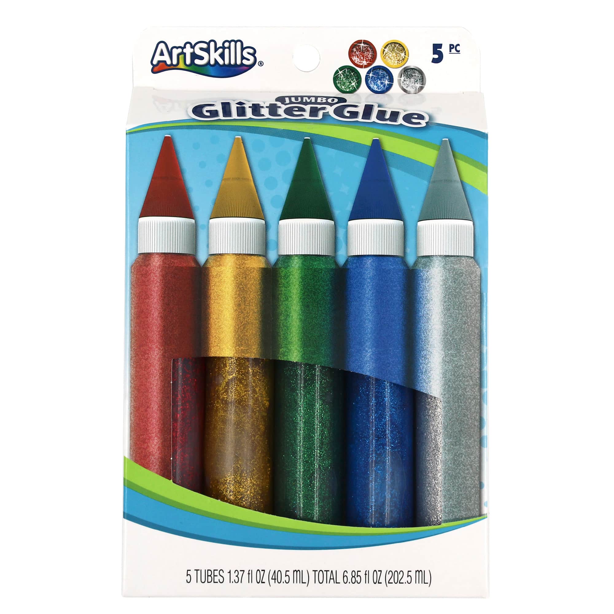 ArtSkills® Jumbo 5 Color Classic Glitter Glue Pens