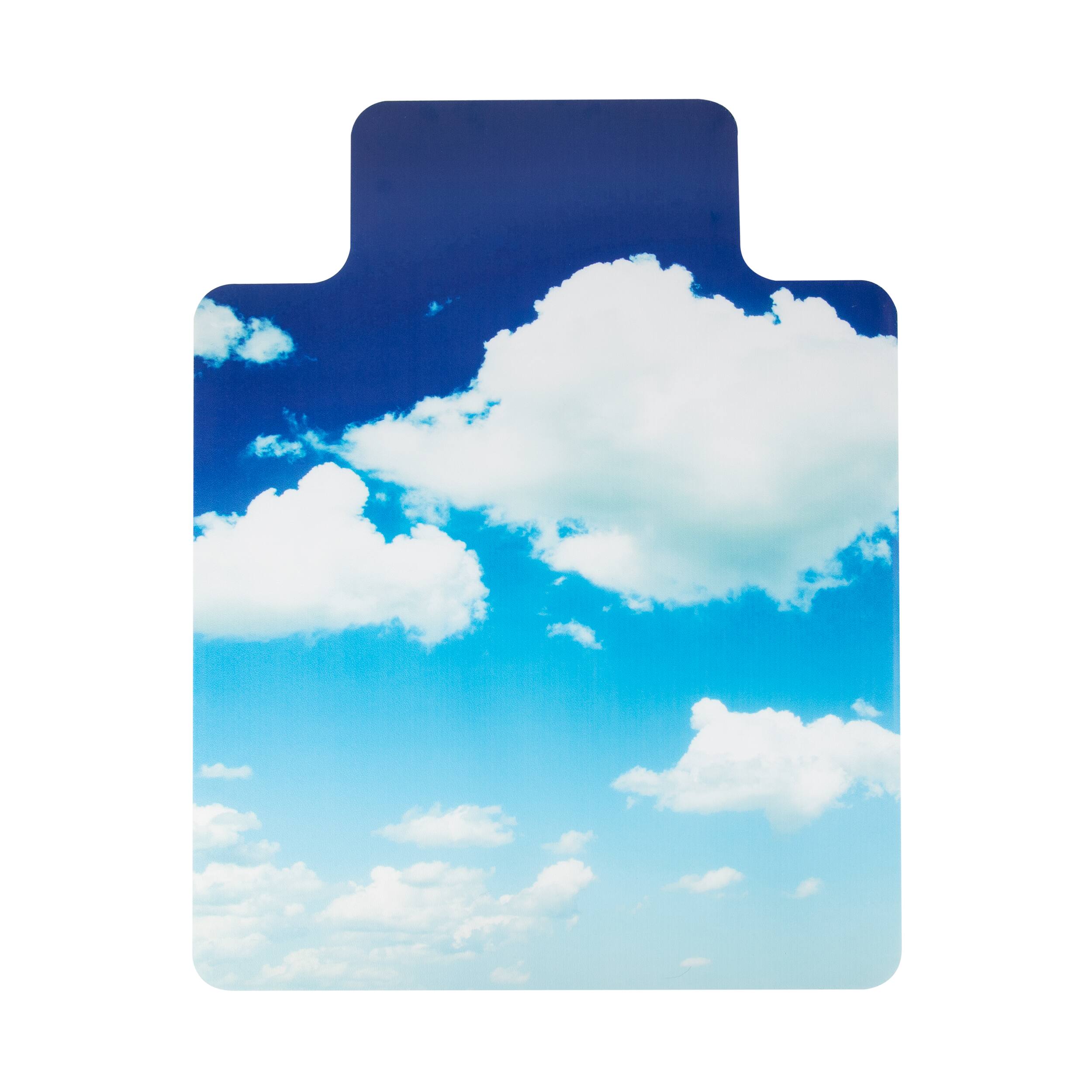 Mind Reader 9-to-5 Collection Blue Head in the Clouds Art Office Chair Mat with Lip