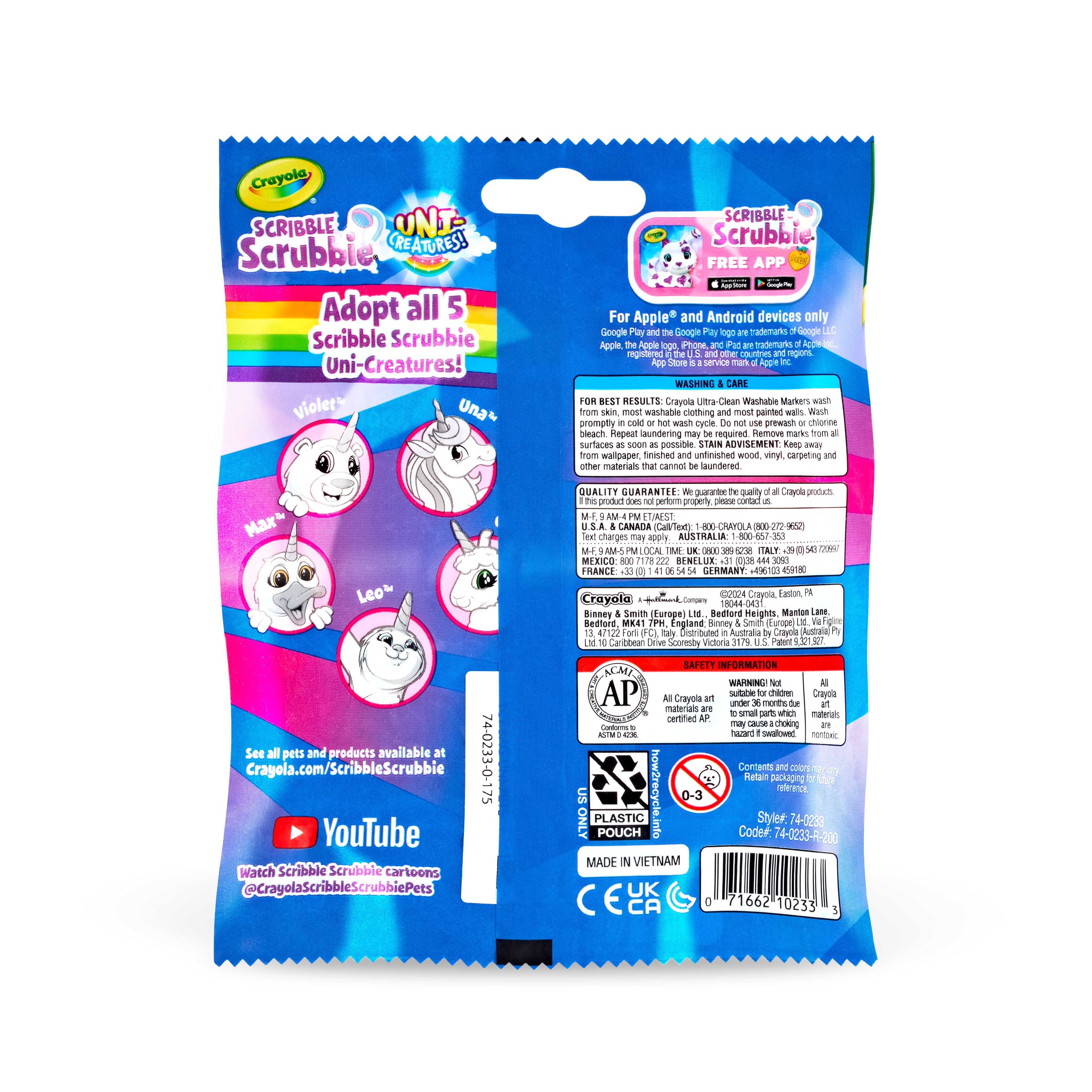 Assorted Crayola&#xAE; Scribble Scrubbie&#xAE; Uni-Creature, 1pc.