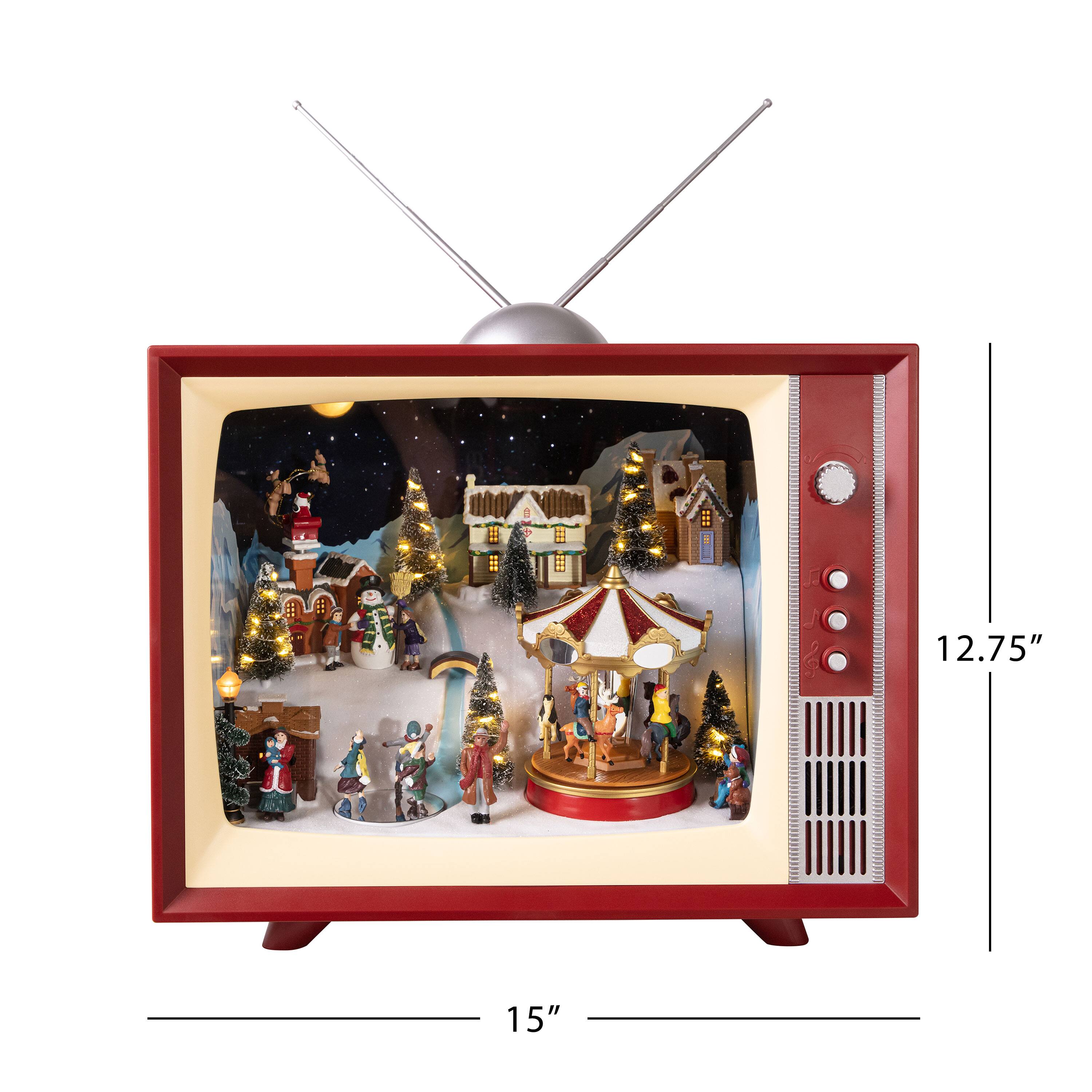 15&#x22; Animated &#x26; Musical LED Vintage Television