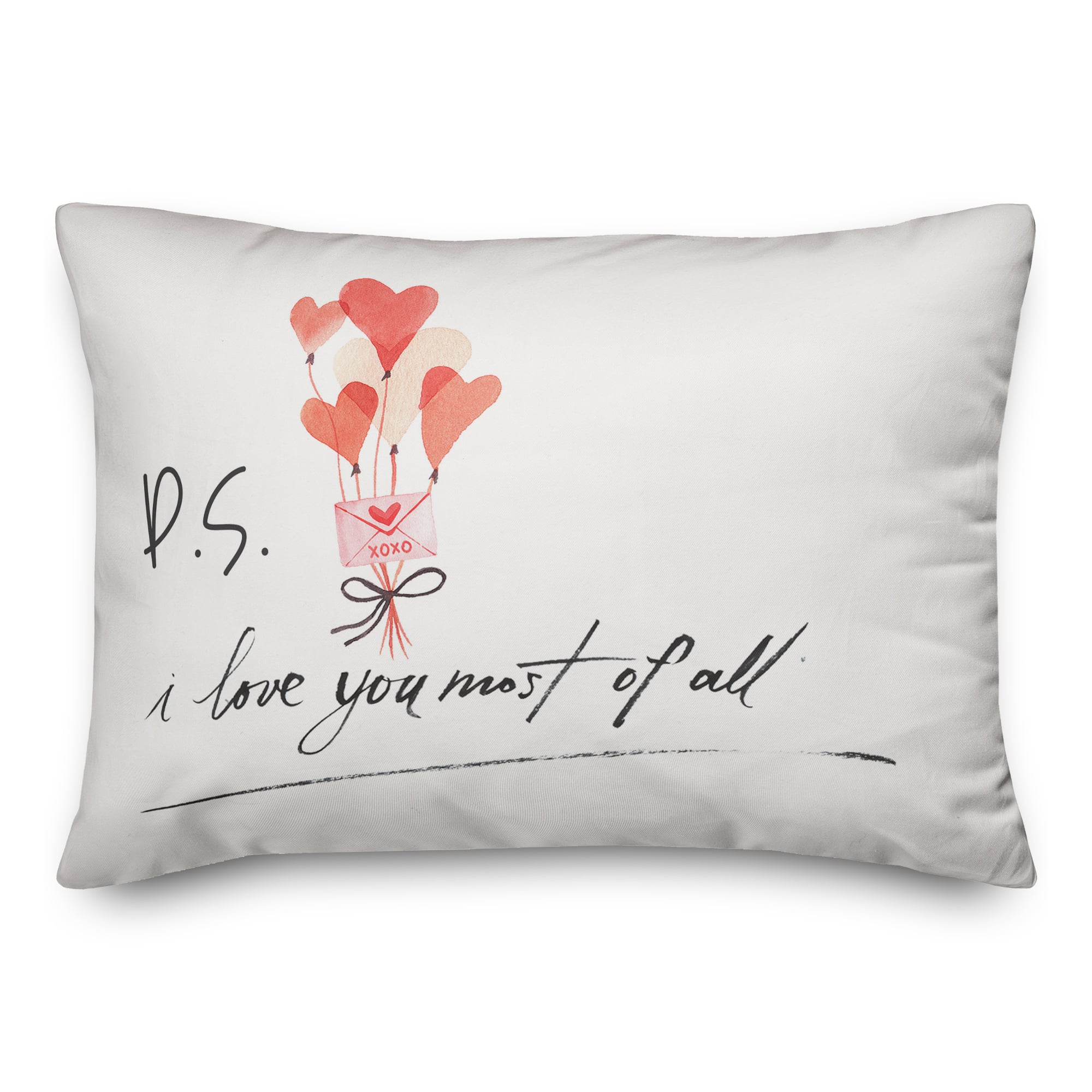 Valentines Balloons 14&#x22; x 20&#x22; Throw Pillow