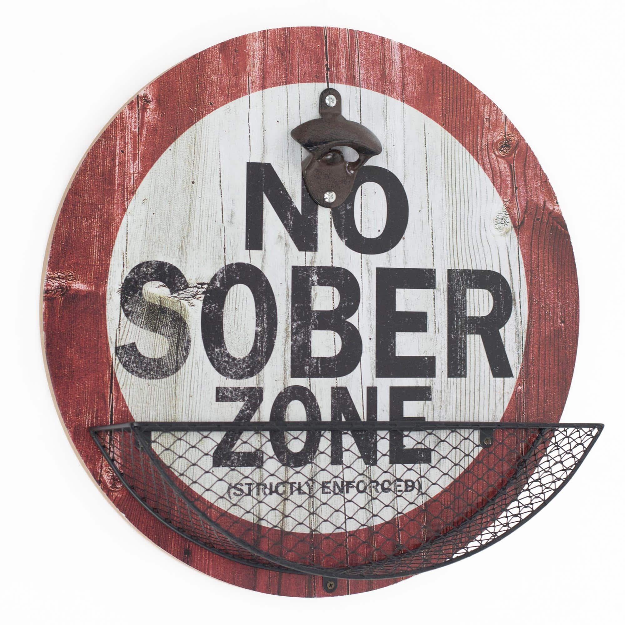 White NOBODY GETS OUT SOBER Home Man Cave Bar Garage Interior Wall Street Sign