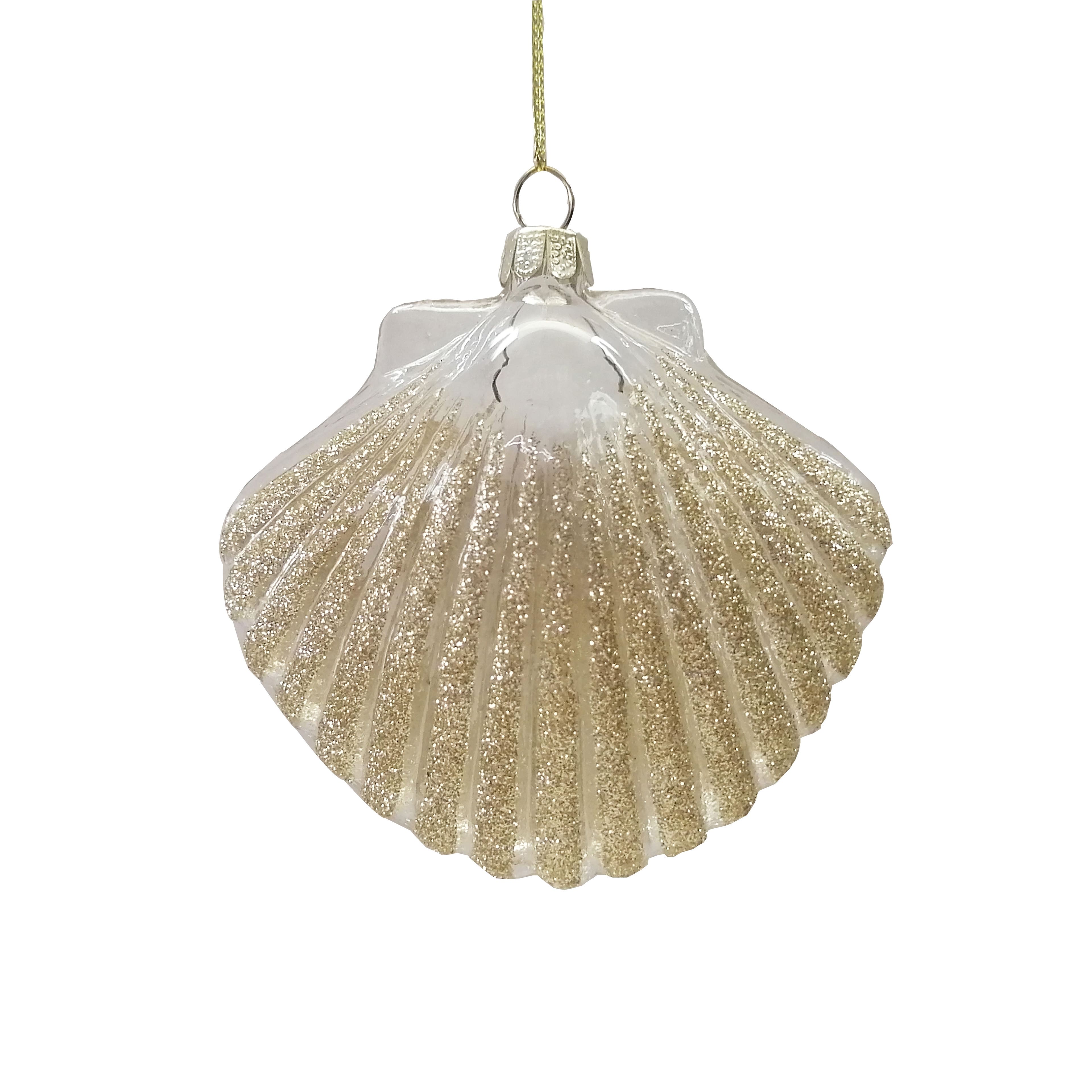 3.5&#x22; Gold Shell Glass Ornament by Ashland&#xAE;