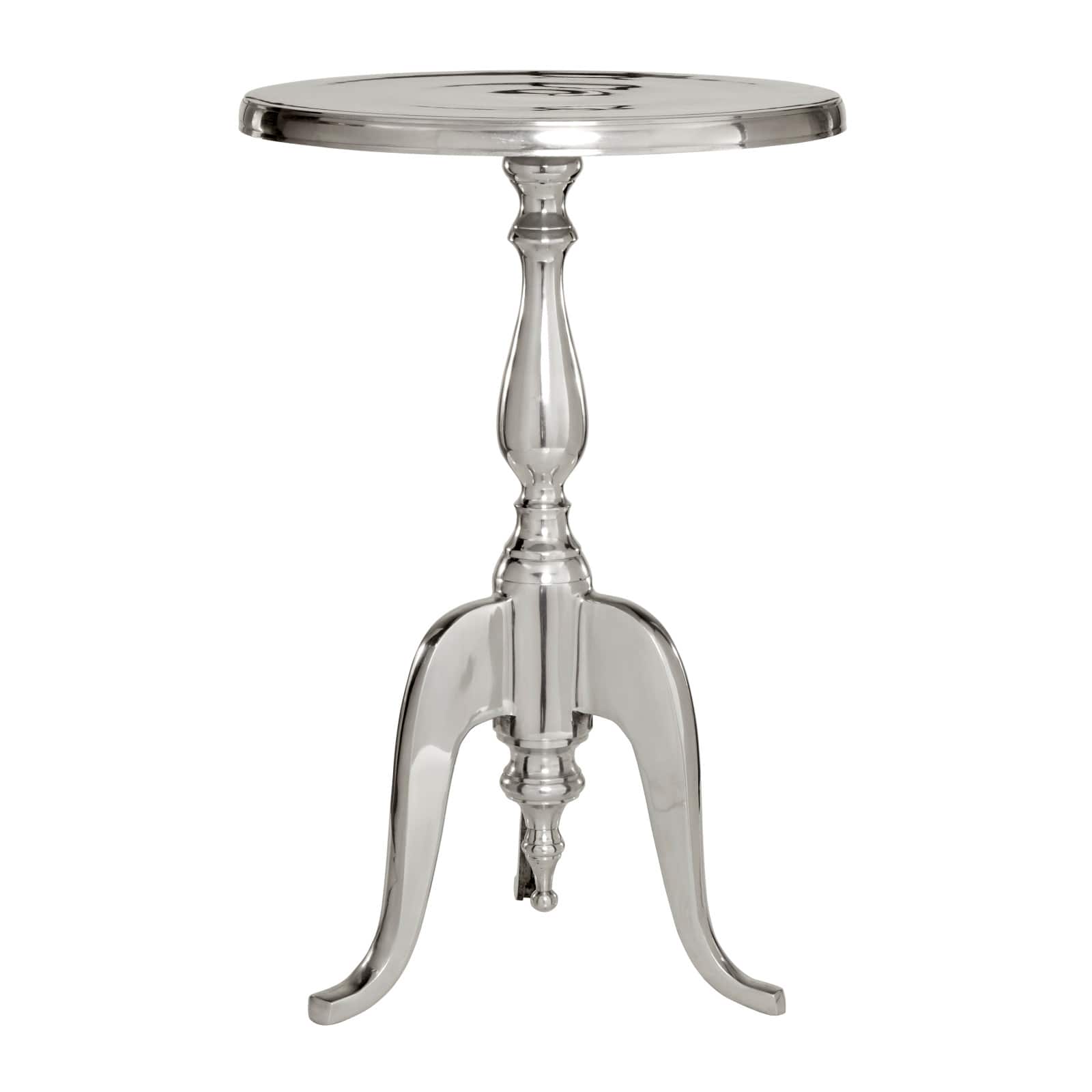 22&#x27;&#x27; Silver Aluminum Traditional Accent Table