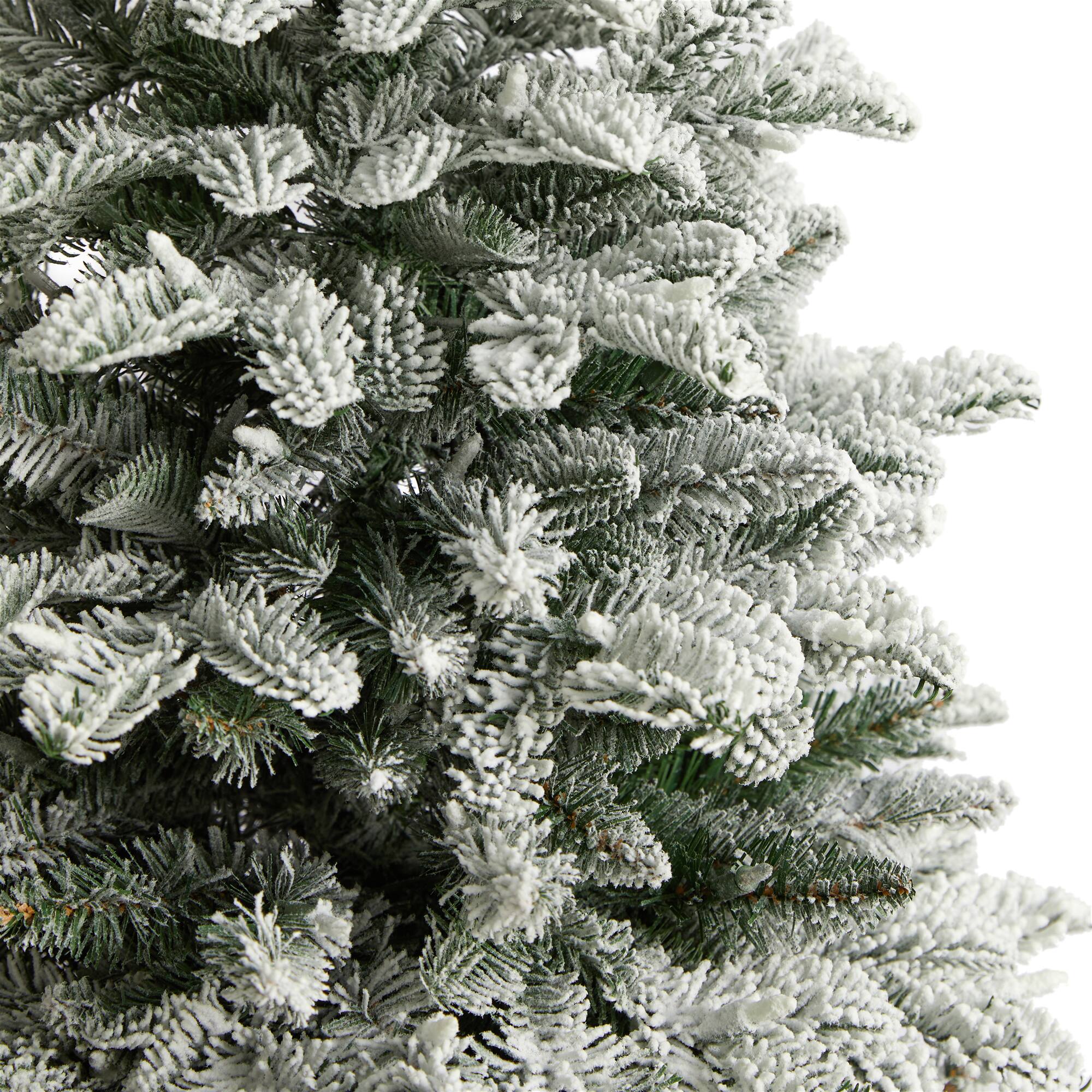 4ft. Pre-Lit Flocked North Carolina Fir Artificial Christmas Tree, Clear Lights