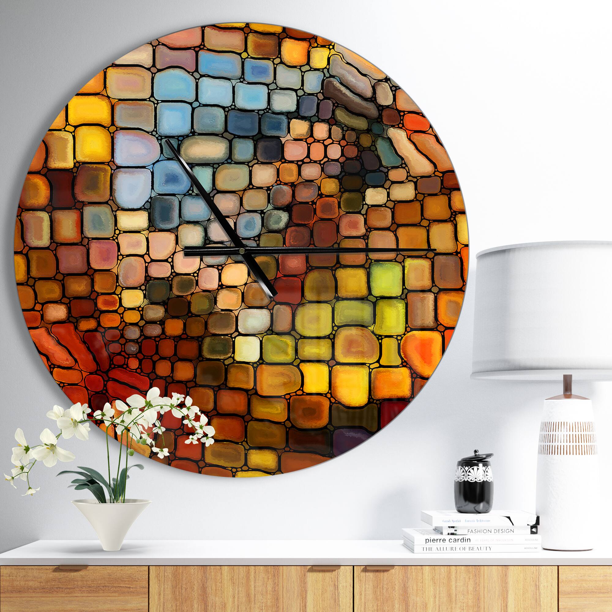 Designart &#x27;Dreaming Of Stained Glass Modern Wall Clock