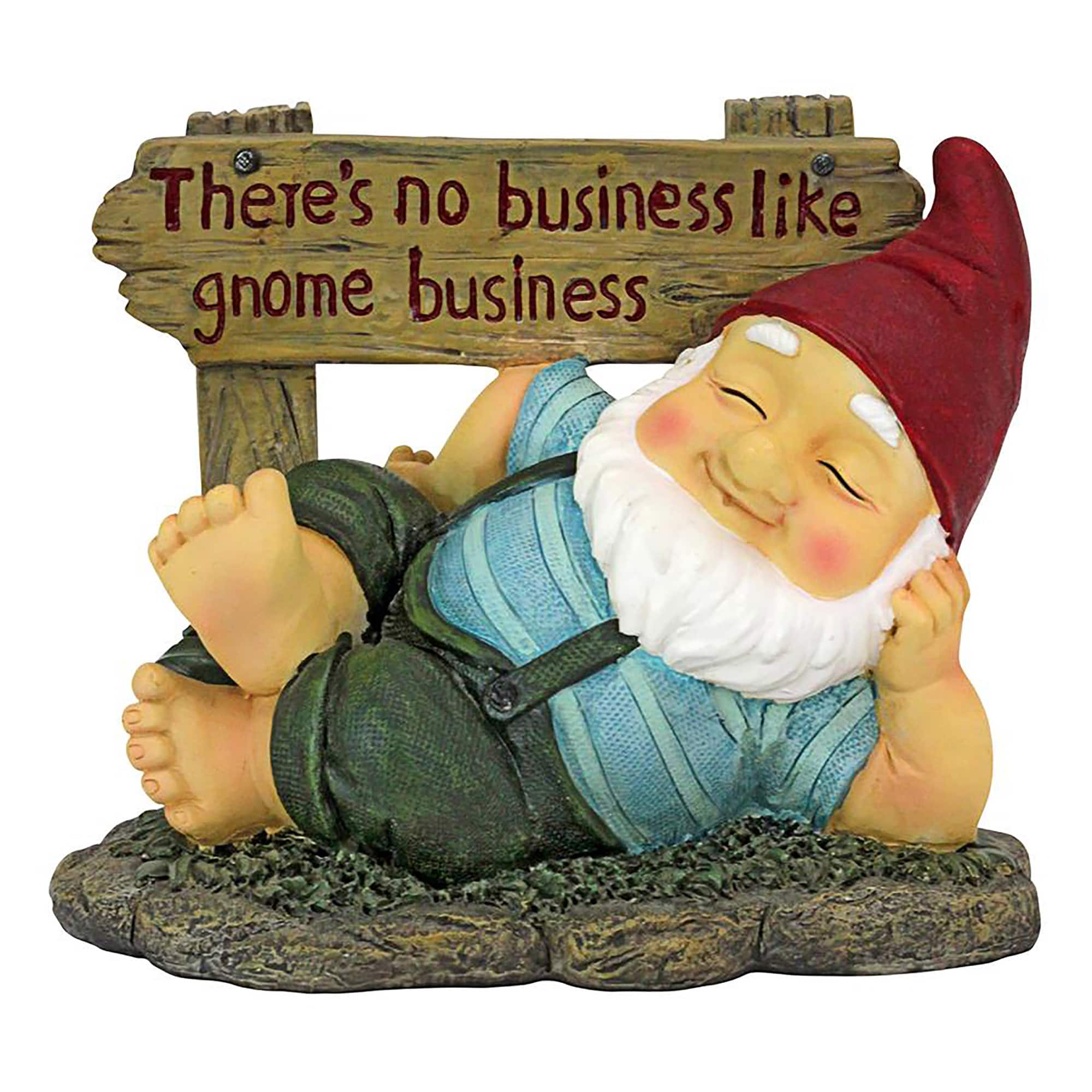 Design Toscano 8&#x22; Irving Gnomlin Resting on His Laurels Garden Gnome Statue