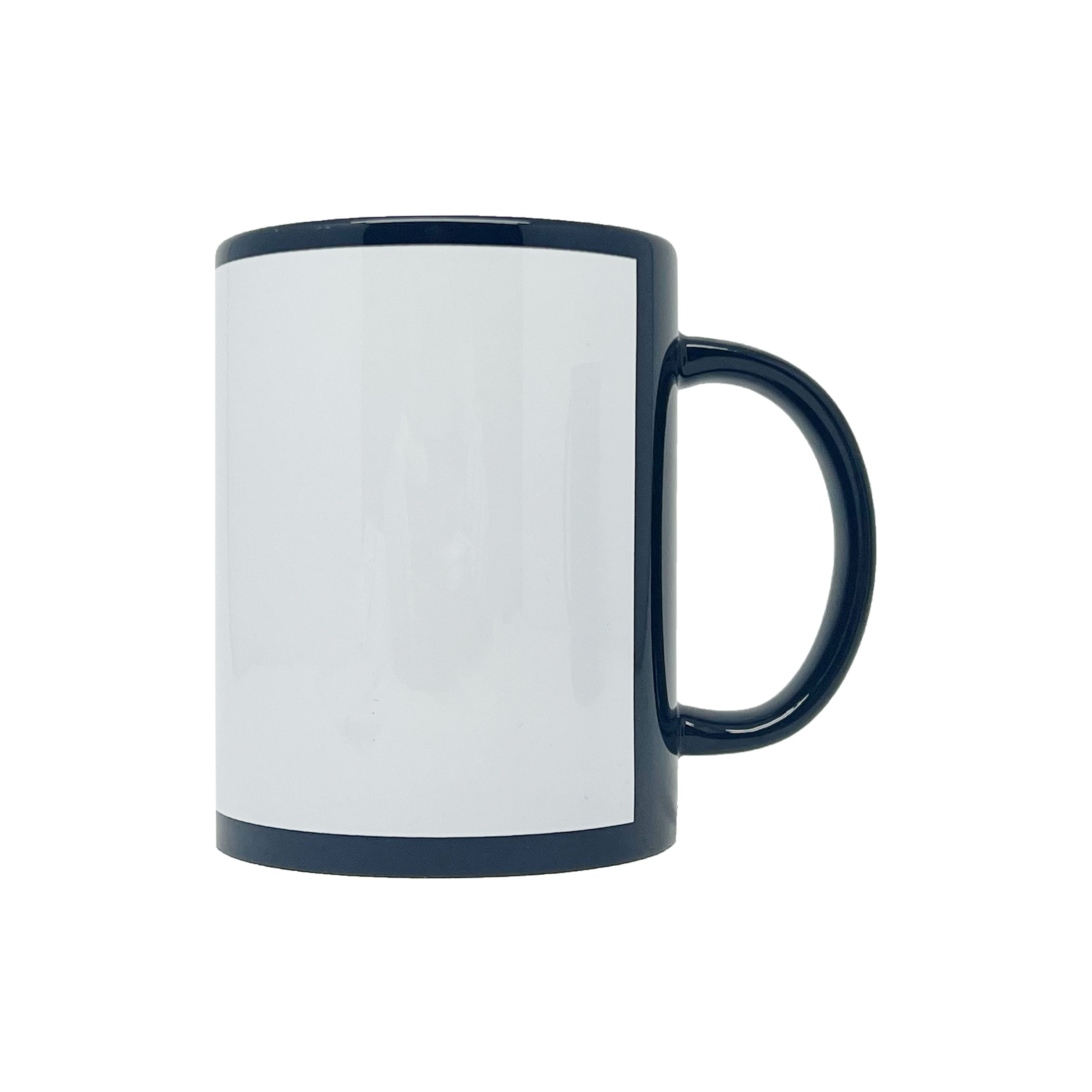 15oz. Black with White Patch Sublimation Mug by Make Market&#xAE;