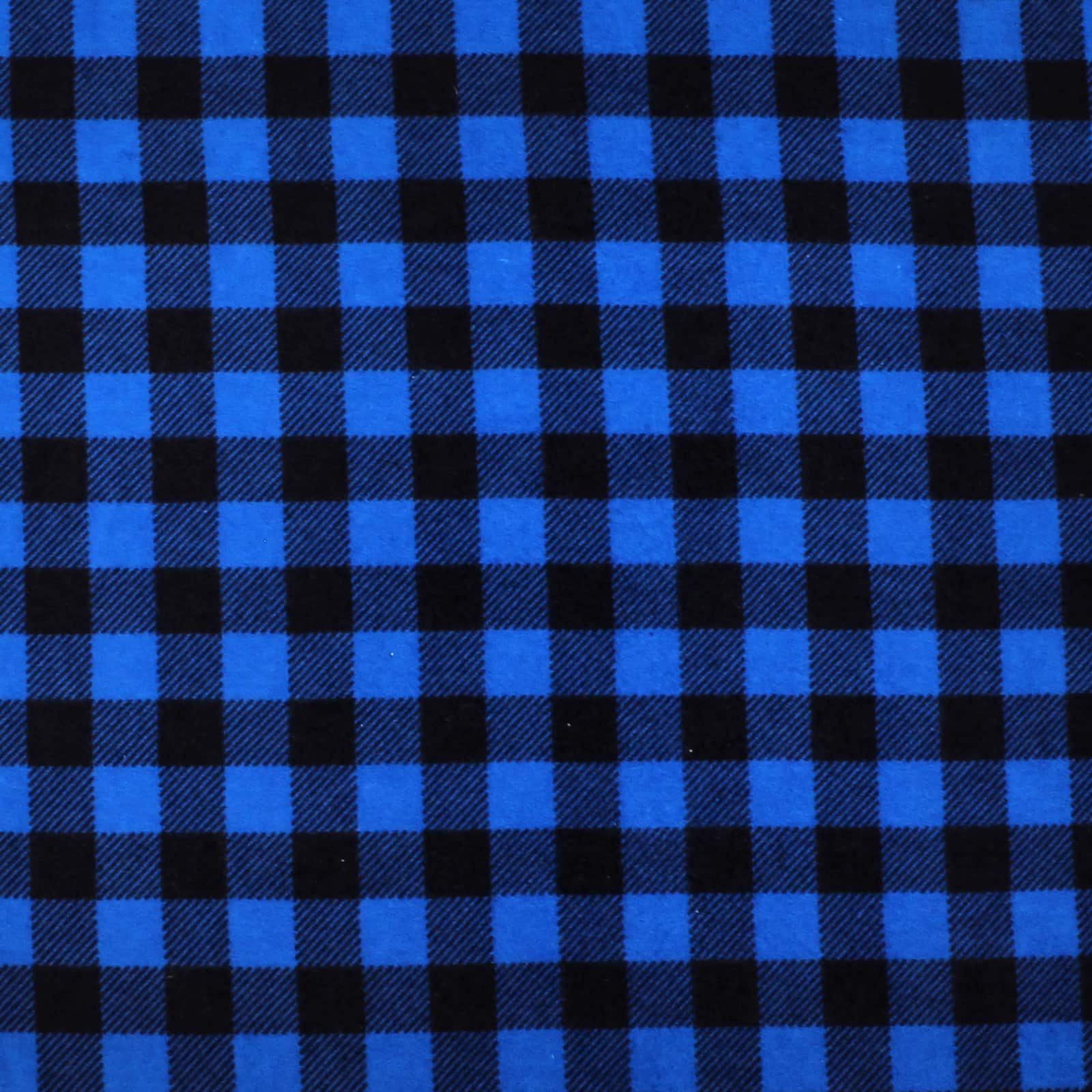 Camelot Fabrics Black & Blue Plaid Flannel Fabric